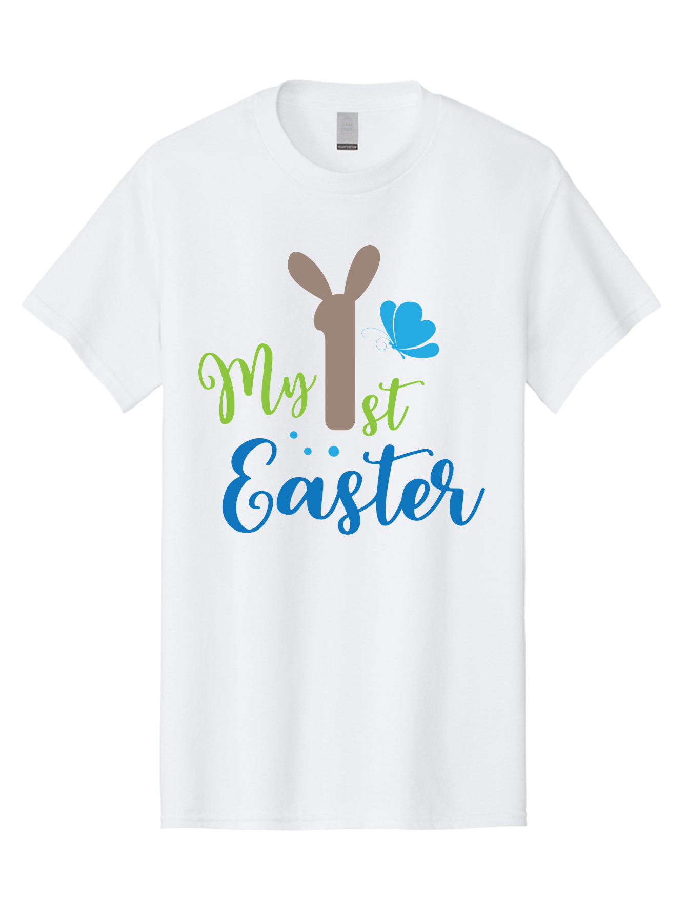 My-1St-Easter Men'S Graphic Tee, 100% Cotton, Comfortable Casual Summer Wear, Machine Washable, Easter Bunny Design, Baby'S First Easter, Easter Celebration, Spring Theme, Childrens Artwork, Cute Graphics, Festive Decorations, Easter Eggs, Aad034