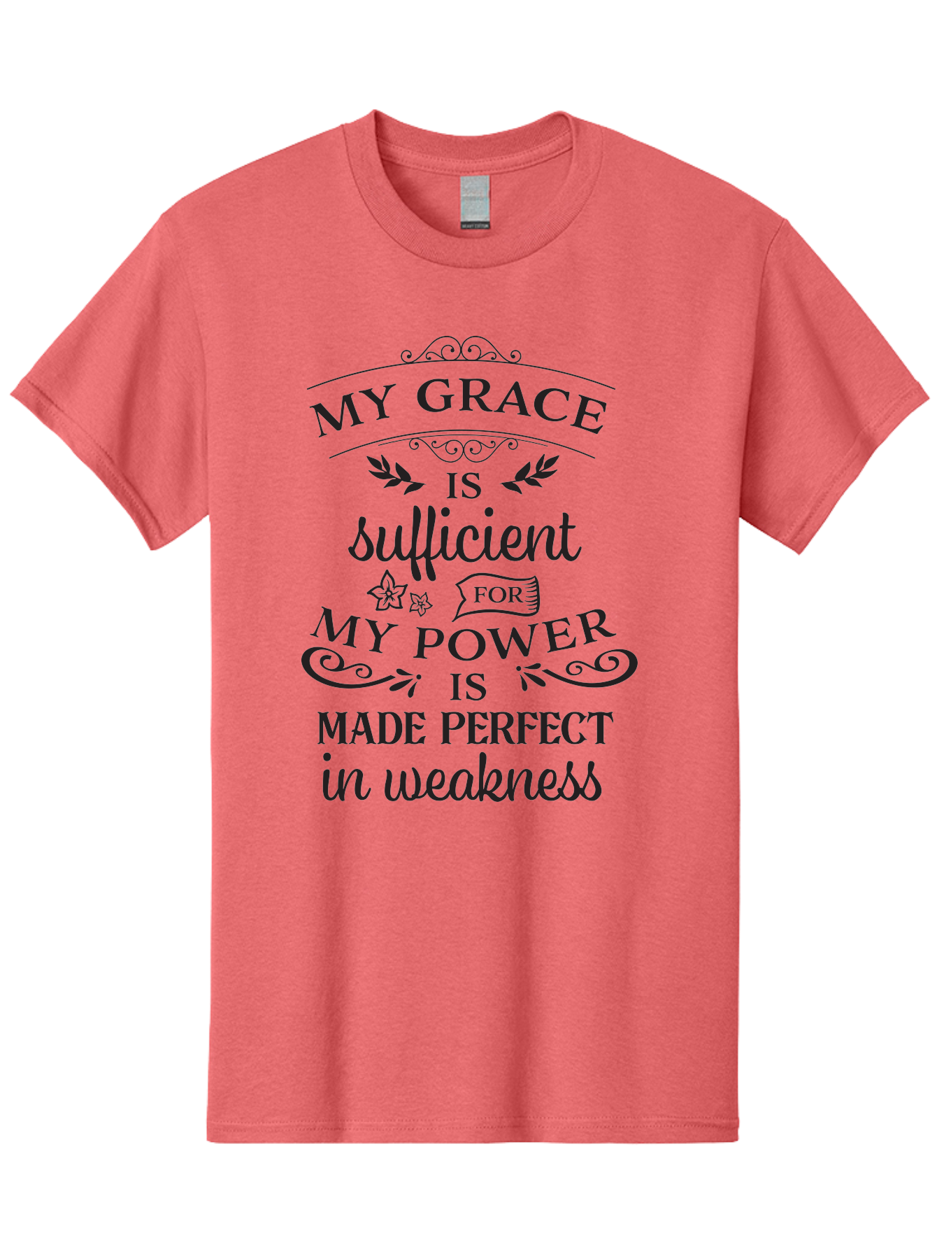 My-Grace-Is-Sufficient-1 Men'S Graphic Tee, 100% Cotton, Comfortable Casual Summer Wear, Machine Washable, Inspirational Quote, Motivational Words, Faith-Based Message, Inner Strength, Bible Verse, Spiritual Growth, Perseverance Aad037