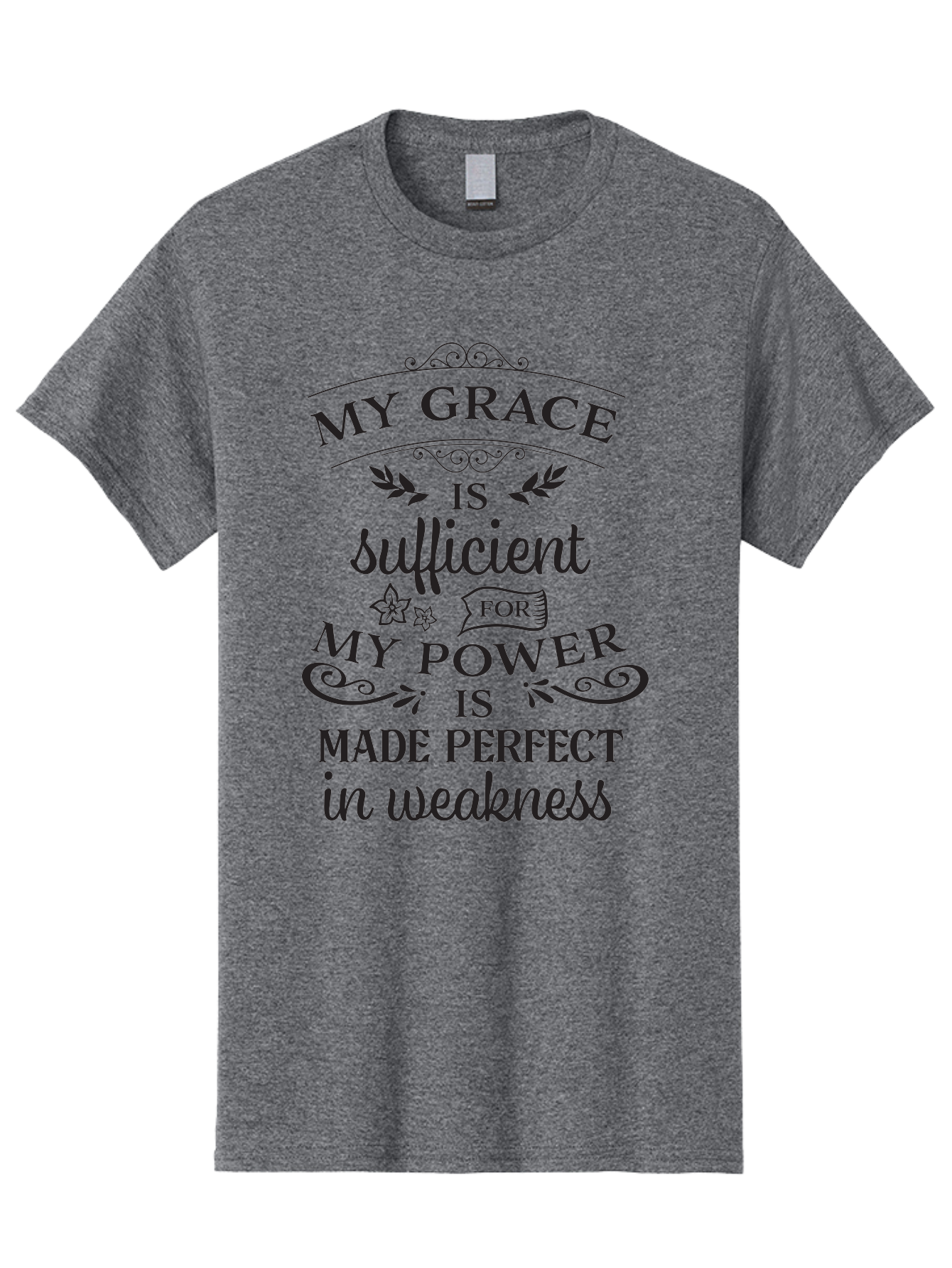 My-Grace-Is-Sufficient-1 Men'S Graphic Tee, 100% Cotton, Comfortable Casual Summer Wear, Machine Washable, Inspirational Quote, Motivational Words, Faith-Based Message, Inner Strength, Bible Verse, Spiritual Growth, Perseverance Aad037