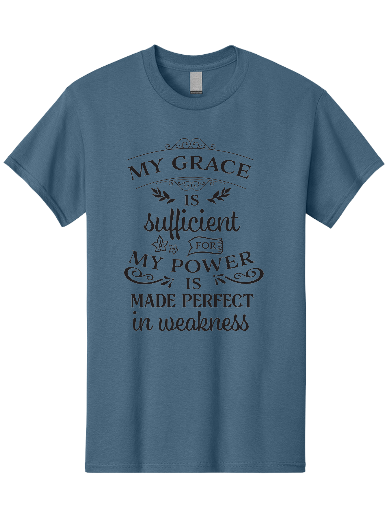 My-Grace-Is-Sufficient-1 Men'S Graphic Tee, 100% Cotton, Comfortable Casual Summer Wear, Machine Washable, Inspirational Quote, Motivational Words, Faith-Based Message, Inner Strength, Bible Verse, Spiritual Growth, Perseverance Aad037