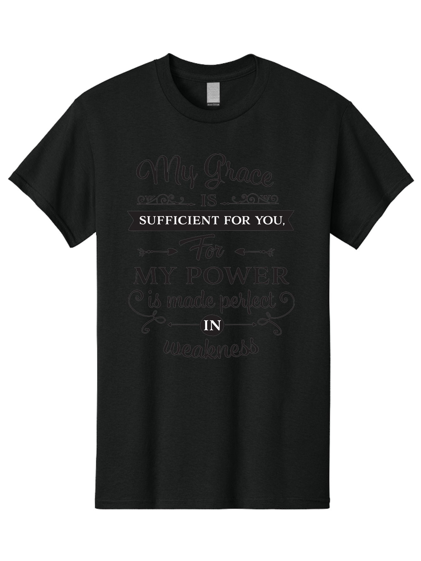 My-Grace-Is-Sufficient Men'S Graphic Tee, 100% Cotton, Comfortable Casual Summer Wear, Machine Washable, Inspirational Quote, Motivational Words, Faith-Based Message, Spiritual Guidance, Encouraging Scripture, Divine Love, Sacred Text, Aad038