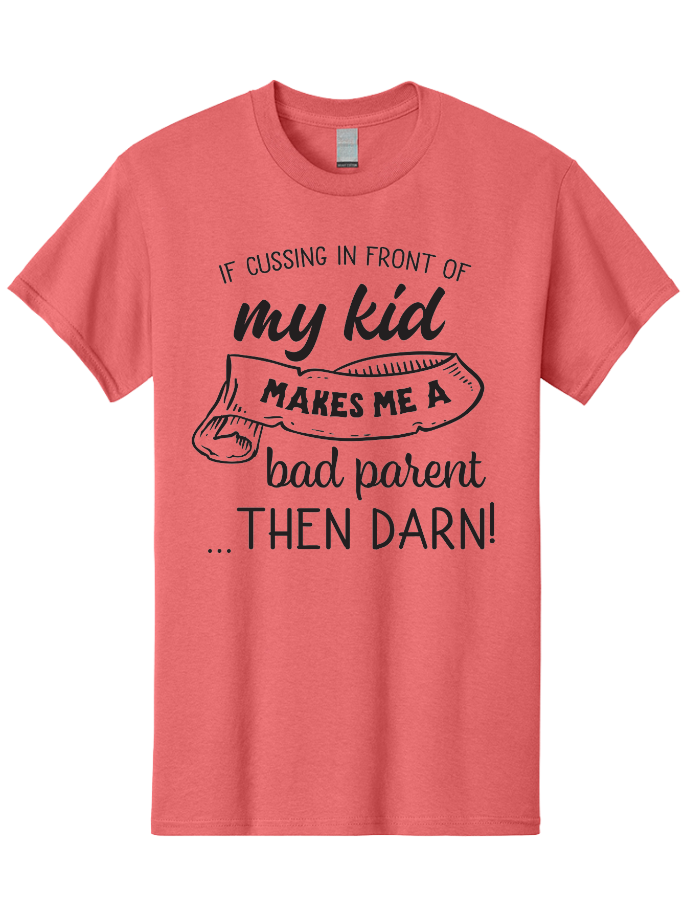 My-Kid Men'S Graphic Tee, 100% Cotton, Comfortable Casual Summer Wear, Machine Washable, Funny Parenting Quote, Humorous Saying, Sassy Mom Quote, Parenting Humor, Funny Slogan, Quote About Kids, Profanity In Parenting, Witty Phrase, Aad042