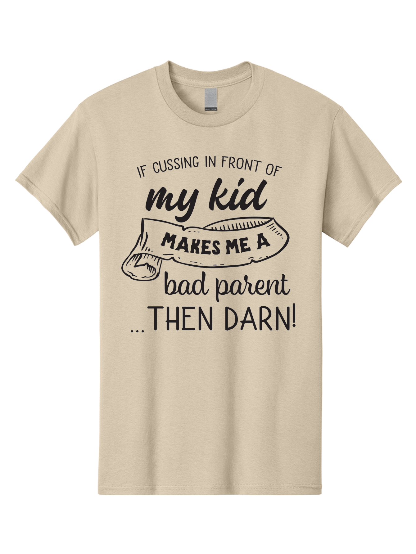 My-Kid Men'S Graphic Tee, 100% Cotton, Comfortable Casual Summer Wear, Machine Washable, Funny Parenting Quote, Humorous Saying, Sassy Mom Quote, Parenting Humor, Funny Slogan, Quote About Kids, Profanity In Parenting, Witty Phrase, Aad042