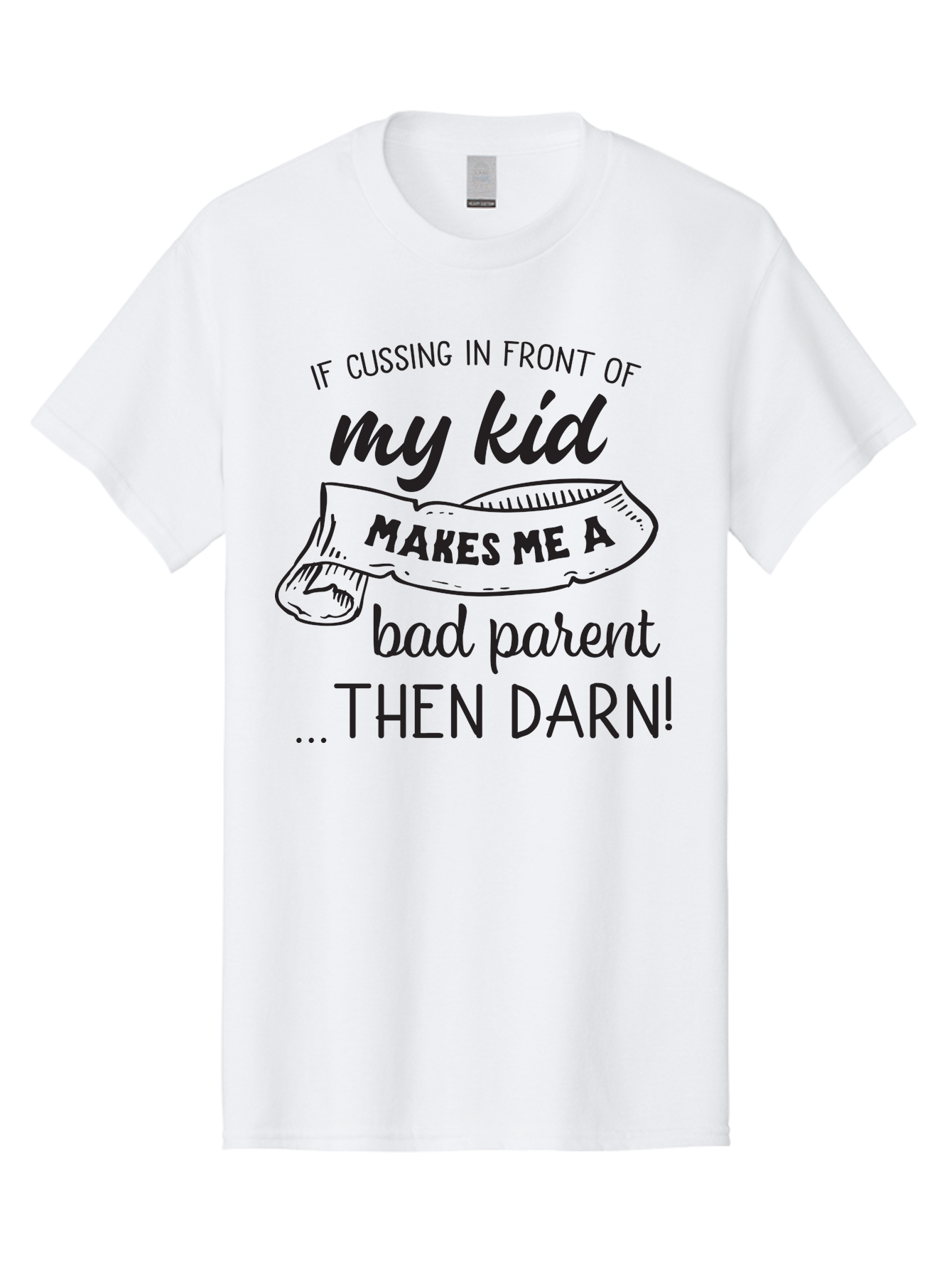 My-Kid Men'S Graphic Tee, 100% Cotton, Comfortable Casual Summer Wear, Machine Washable, Funny Parenting Quote, Humorous Saying, Sassy Mom Quote, Parenting Humor, Funny Slogan, Quote About Kids, Profanity In Parenting, Witty Phrase, Aad042