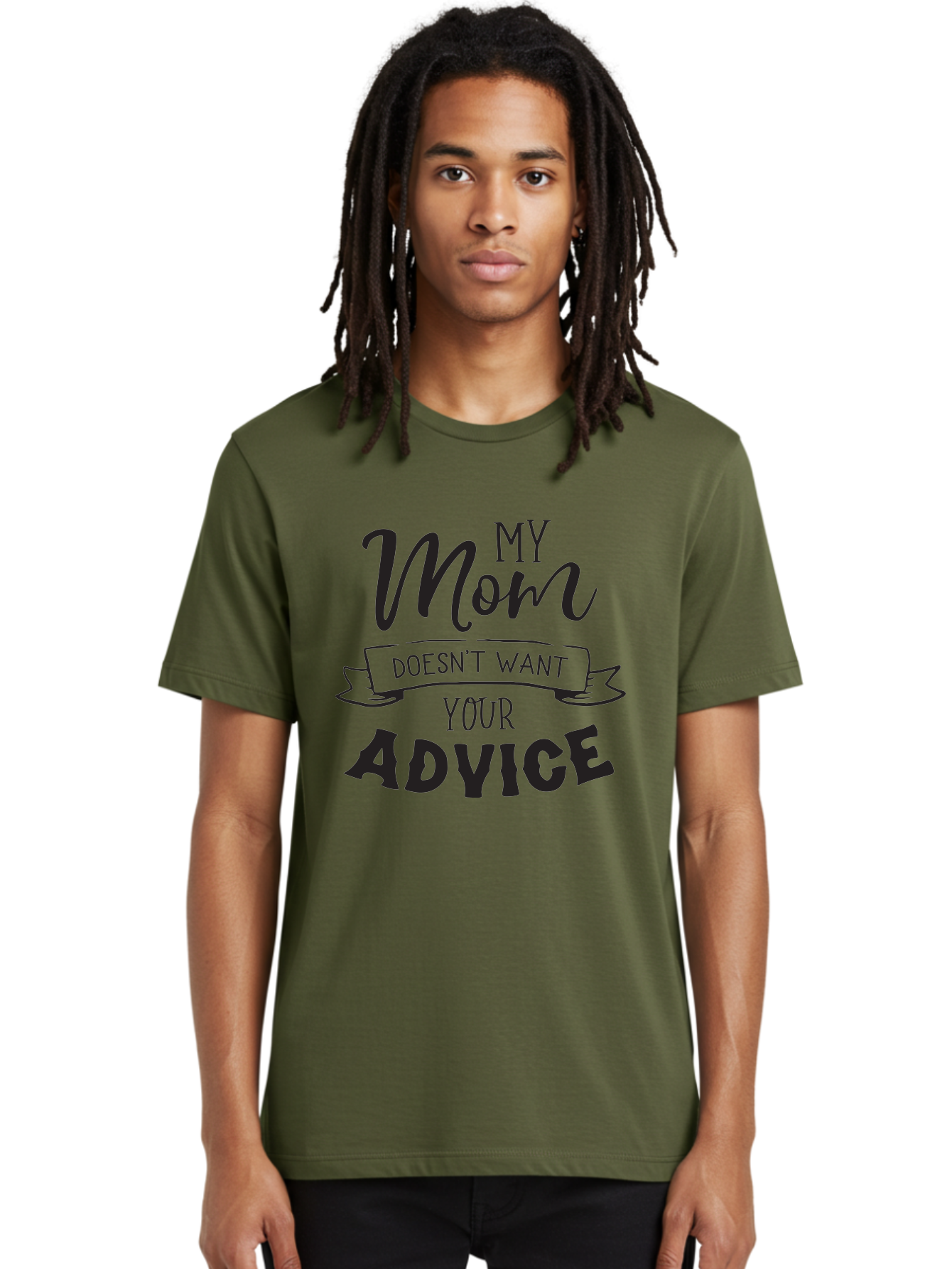 My-Mom-Doesn-T-Want-Your-Advice Men'S Graphic Tee, 100% Cotton, Comfortable Casual Summer Wear, Machine Washable, Funny Mother Quotes, Sassy Mom Sayings, Humorous Mom Phrases, Mom Doesn'T Want Your Advice, Strong Motherly Love Aad043