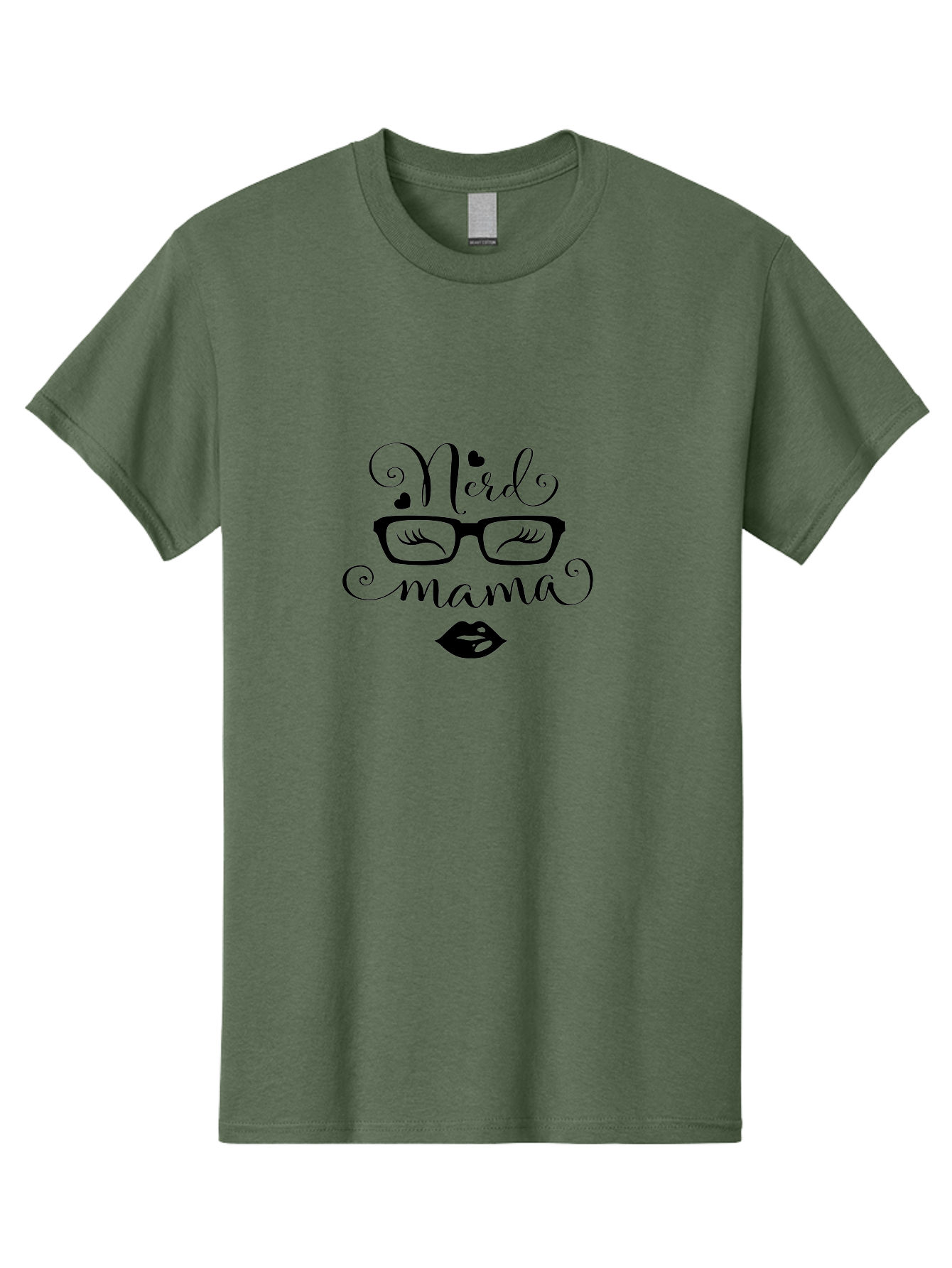 Nerd-Mama Men'S Graphic Tee, 100% Cotton, Comfortable Casual Summer Wear, Machine Washable, Nerd Mama, Glasses With Eyelashes, Lips, Cute Typography, Quirky Mom, Nerdy Humor, Fun Design, Geeky Style, Mom Quotes Aad051