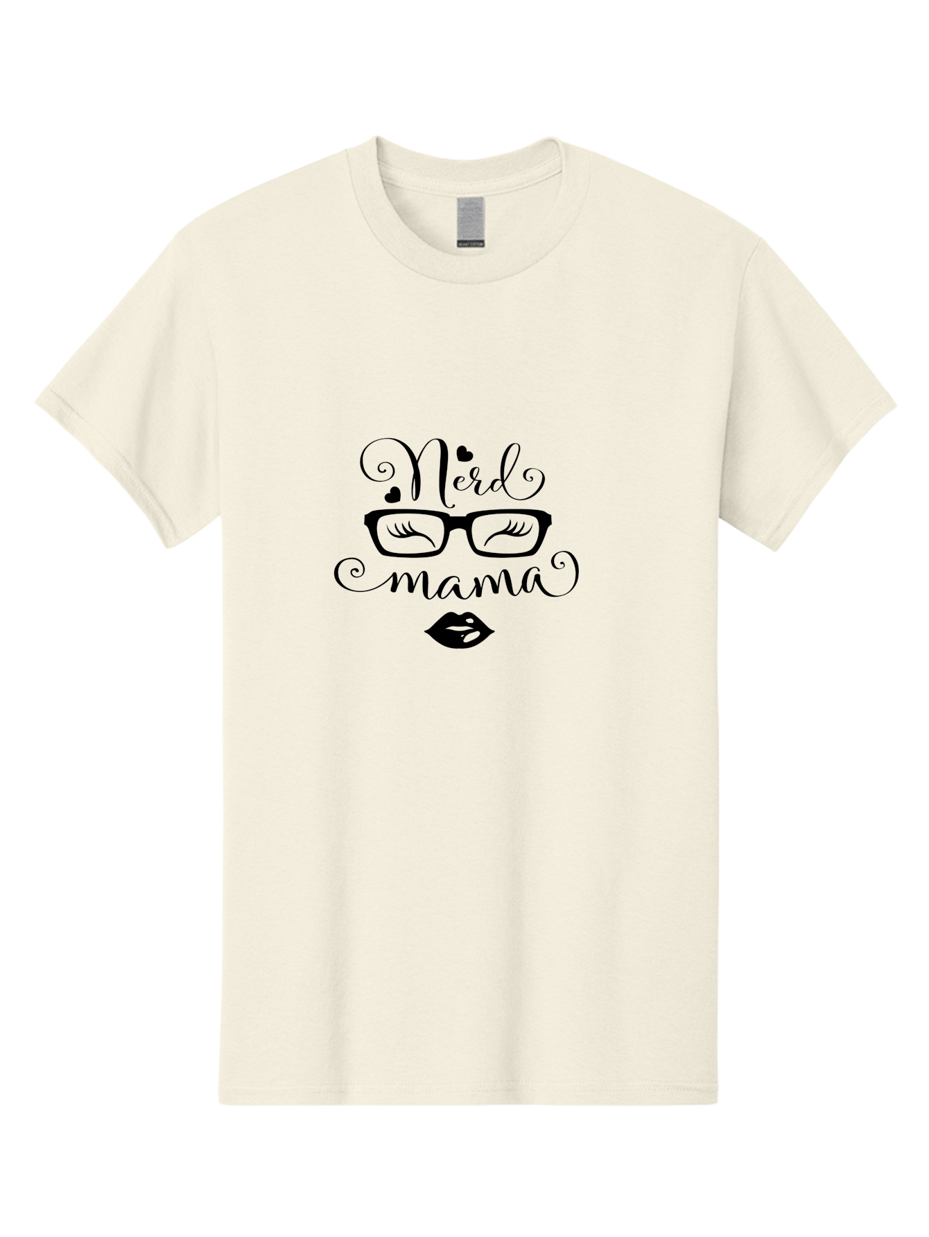 Nerd-Mama Men'S Graphic Tee, 100% Cotton, Comfortable Casual Summer Wear, Machine Washable, Nerd Mama, Glasses With Eyelashes, Lips, Cute Typography, Quirky Mom, Nerdy Humor, Fun Design, Geeky Style, Mom Quotes Aad051
