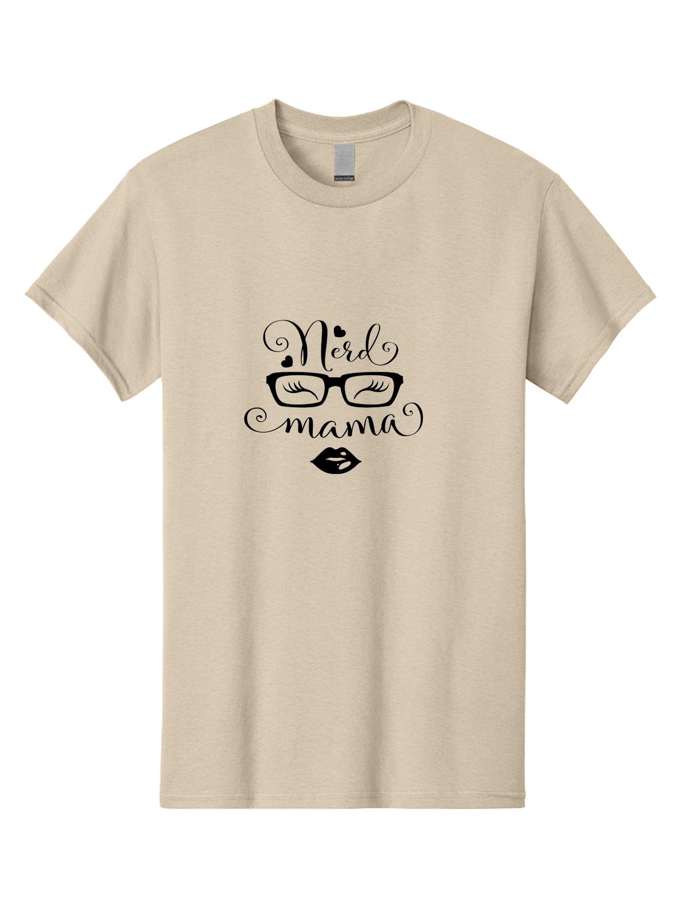 Nerd-Mama Men'S Graphic Tee, 100% Cotton, Comfortable Casual Summer Wear, Machine Washable, Nerd Mama, Glasses With Eyelashes, Lips, Cute Typography, Quirky Mom, Nerdy Humor, Fun Design, Geeky Style, Mom Quotes Aad051