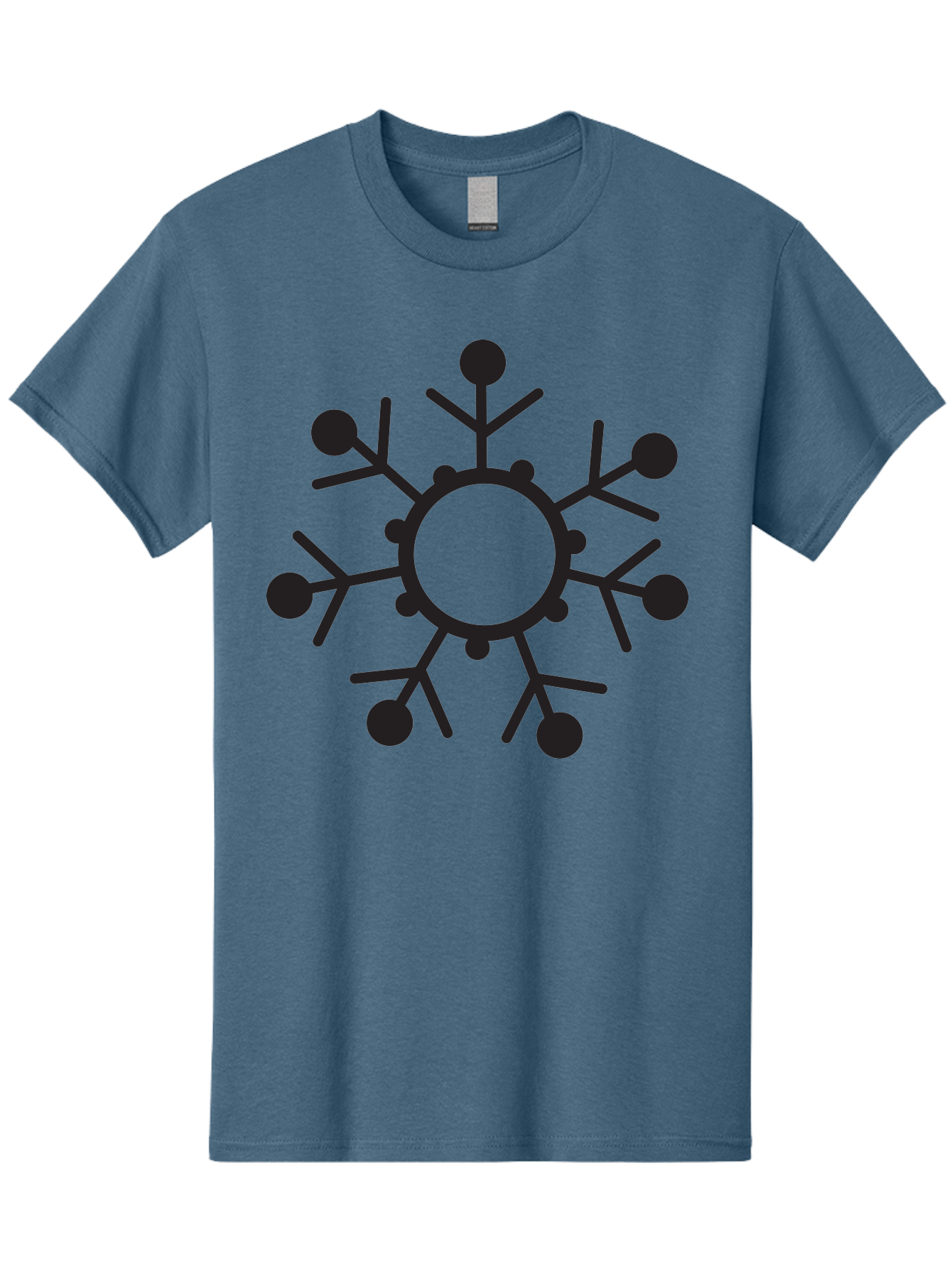 Network-Diagram Men'S Graphic Tee, 100% Cotton, Comfortable Casual Summer Wear, Machine Washable, Black Snowflake Icon, Winter Symbol, Frosty Design, Cold Weather, Snow Decoration, Stylized Snowflake, Minimalist Art, Seasonal Graphic Aad053