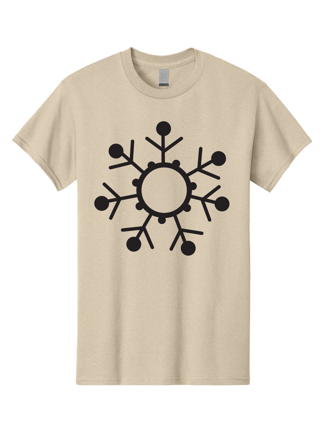 Network-Diagram Men'S Graphic Tee, 100% Cotton, Comfortable Casual Summer Wear, Machine Washable, Black Snowflake Icon, Winter Symbol, Frosty Design, Cold Weather, Snow Decoration, Stylized Snowflake, Minimalist Art, Seasonal Graphic Aad053