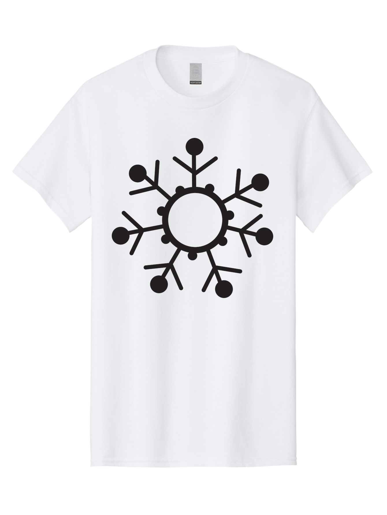 Network-Diagram Men'S Graphic Tee, 100% Cotton, Comfortable Casual Summer Wear, Machine Washable, Black Snowflake Icon, Winter Symbol, Frosty Design, Cold Weather, Snow Decoration, Stylized Snowflake, Minimalist Art, Seasonal Graphic Aad053
