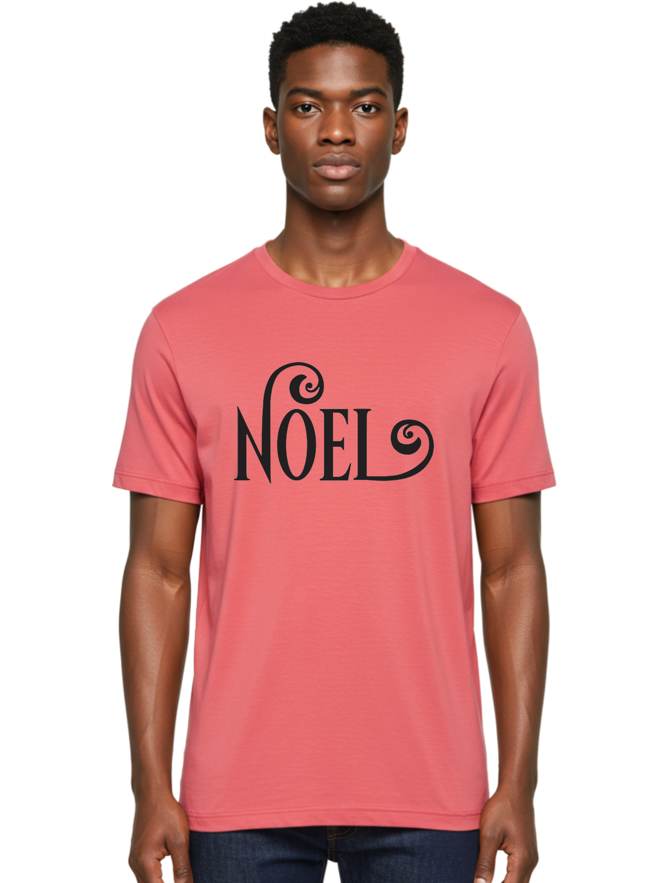 Noel-1 Men'S Graphic Tee, 100% Cotton, Comfortable Casual Summer Wear, Machine Washable, Christmas Greeting, Holiday Card, Festive Design, Elegant Typography, Black Text, Decorative Swirls, Christmas Theme, Winter Holiday, Season'S Greetings Aad056