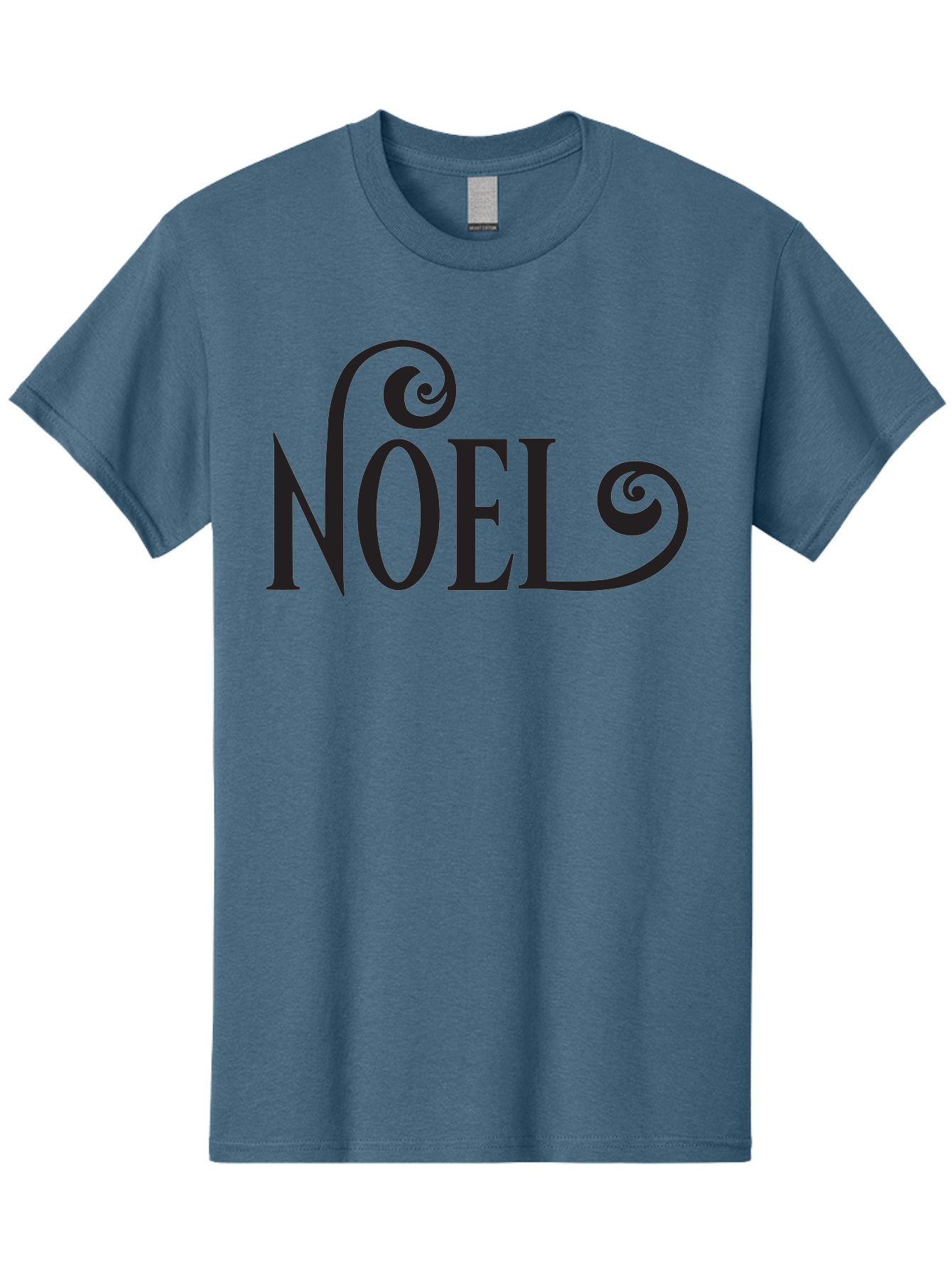 Noel-1 Men'S Graphic Tee, 100% Cotton, Comfortable Casual Summer Wear, Machine Washable, Christmas Greeting, Holiday Card, Festive Design, Elegant Typography, Black Text, Decorative Swirls, Christmas Theme, Winter Holiday, Season'S Greetings Aad056