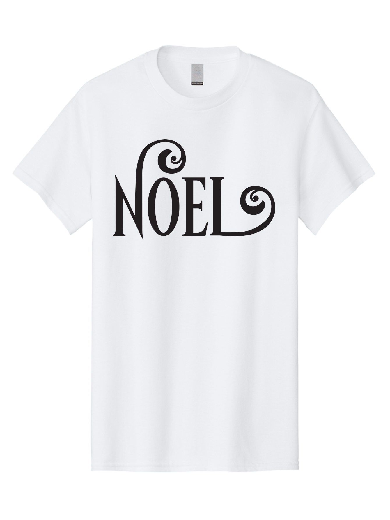 Noel-1 Men'S Graphic Tee, 100% Cotton, Comfortable Casual Summer Wear, Machine Washable, Christmas Greeting, Holiday Card, Festive Design, Elegant Typography, Black Text, Decorative Swirls, Christmas Theme, Winter Holiday, Season'S Greetings Aad056