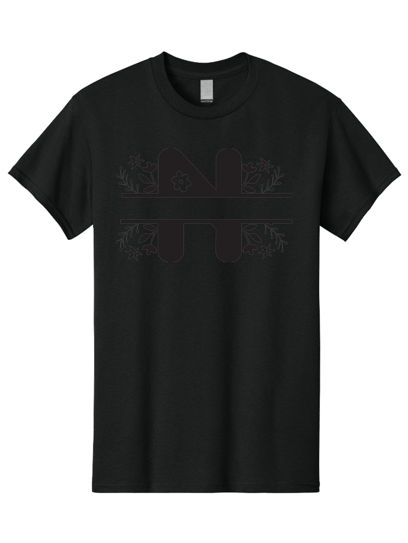 Nt-Logo Men'S Graphic Tee, 100% Cotton, Comfortable Casual Summer Wear, Machine Washable, Stylish Alphabet, Floral Design, Artistic Typography, Decorative Lettering, Elegant Font Style, Creative Graphics, Floral Motifs, Bold Typography, Aad061