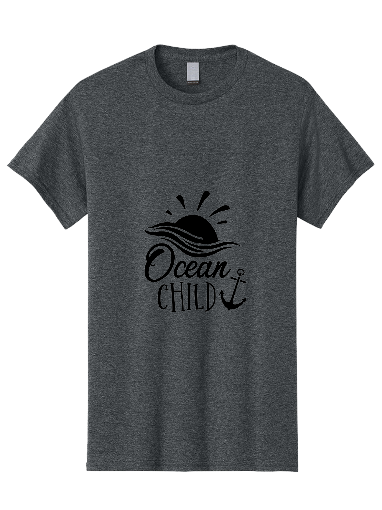 Ocean-Child Men'S Graphic Tee, 100% Cotton, Comfortable Casual Summer Wear, Machine Washable, Ocean Child, Nautical Theme, Ocean Waves, Setting Sun, Anchor Symbol, Beach Vibes, Ocean Lover Gifts, Sea Inspiration, Coastal Elements Aad062