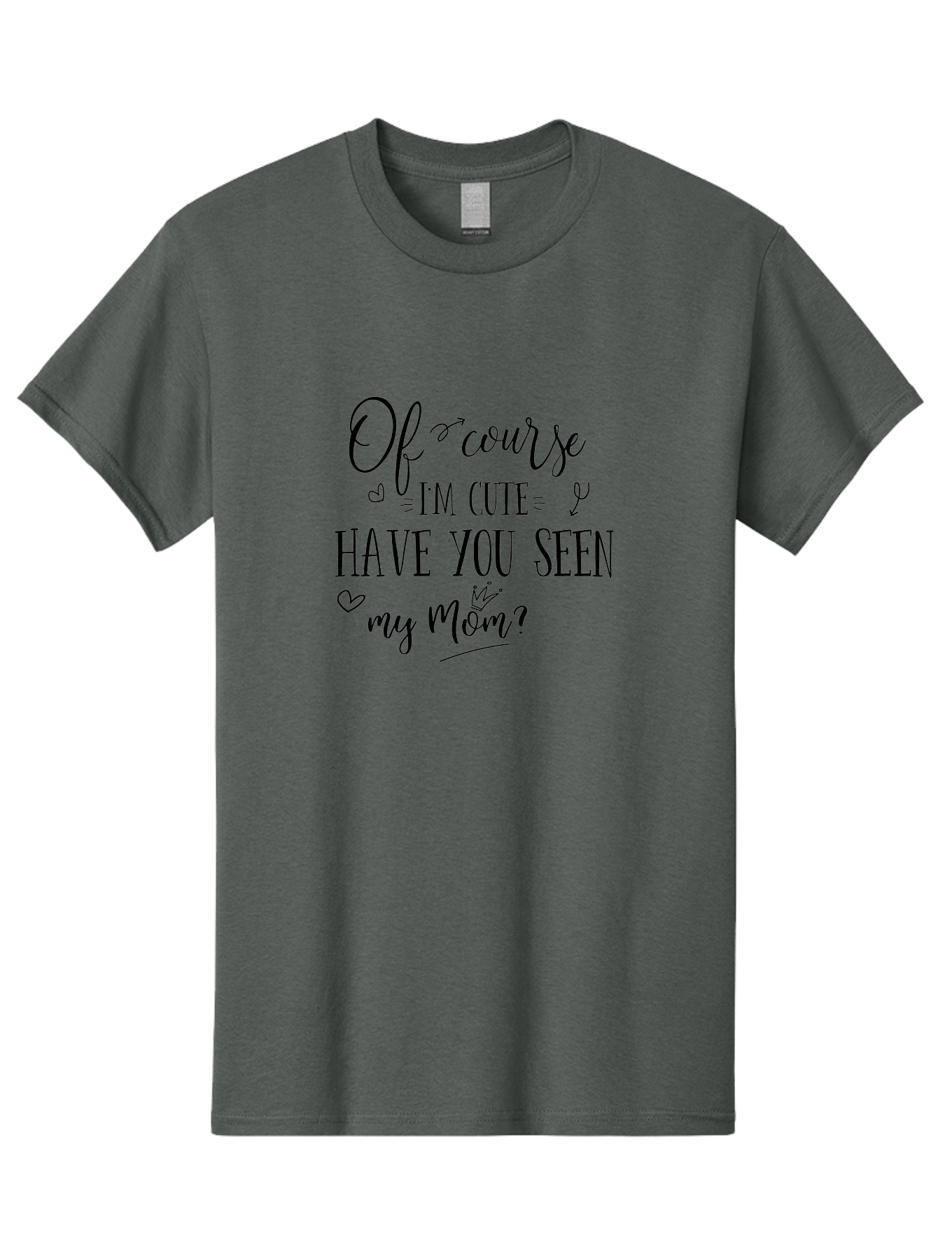 Of-Course-I-M-Cute Men'S Graphic Tee, 100% Cotton, Comfortable Casual Summer Wear, Machine Washable, Funny Quotes, Cute Sayings, Mom Quotes, Motherhood, Humor, Love, Parenting, Adorable Text, Inspirational Phrases, Mother And Child Aad065