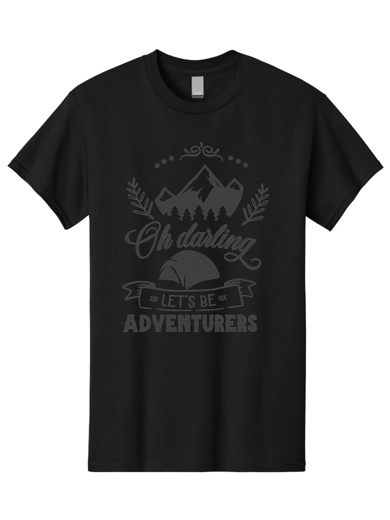 Oh-Darling-Let-S-Be-Adventurers Men'S Graphic Tee, 100% Cotton, Comfortable Casual Summer Wear, Machine Washable, Outdoor Adventure, Travel Inspiration, Wanderlust, Mountain Landscape, Forest Scenery, Inspirational Quotes, Aad066