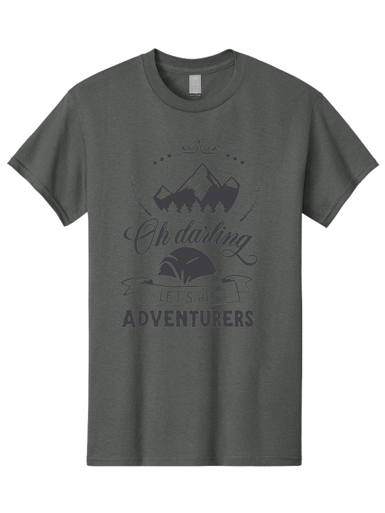 Oh-Darling-Let-S-Be-Adventurers Men'S Graphic Tee, 100% Cotton, Comfortable Casual Summer Wear, Machine Washable, Outdoor Adventure, Travel Inspiration, Wanderlust, Mountain Landscape, Forest Scenery, Inspirational Quotes, Aad066