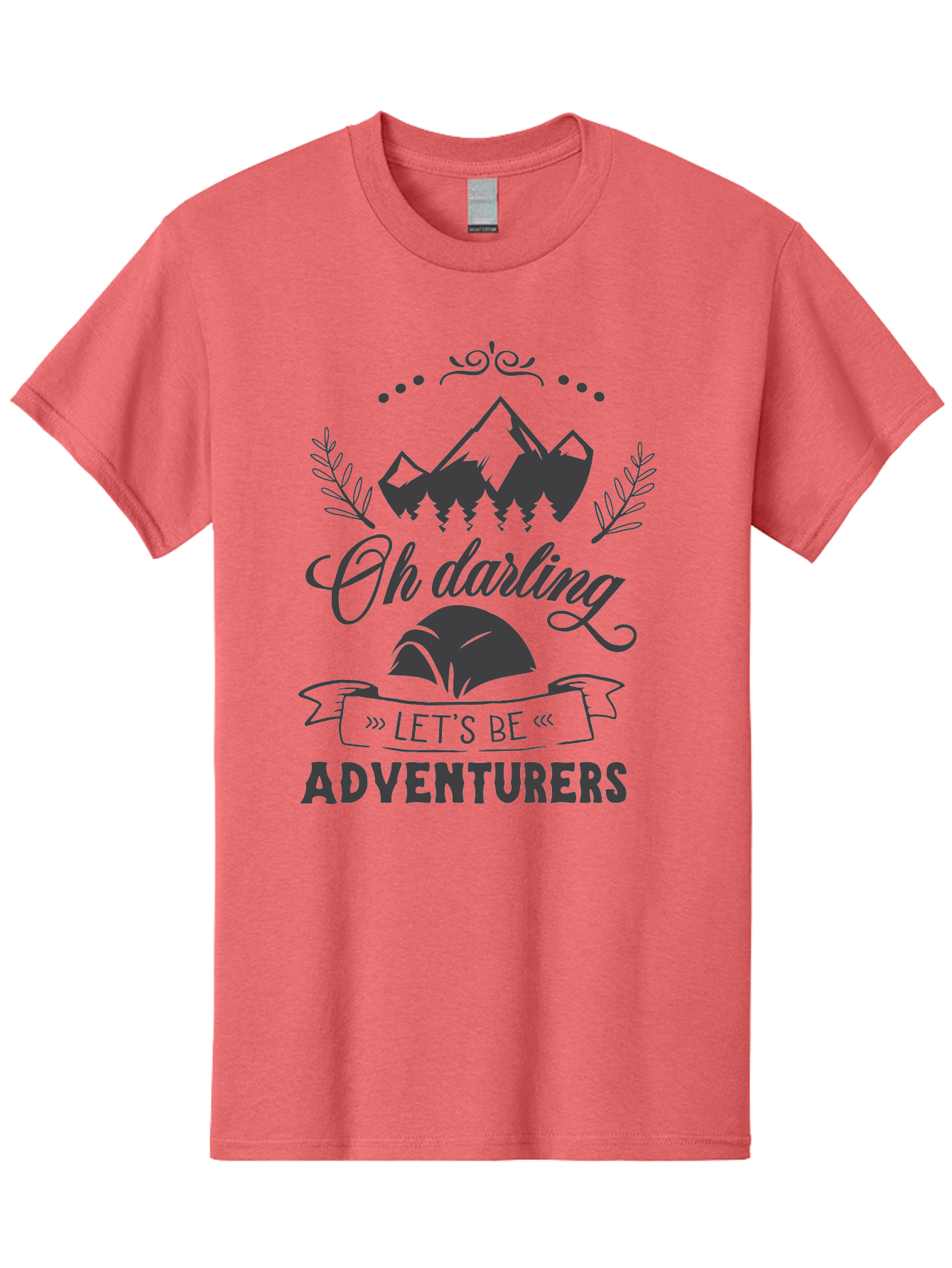 Oh-Darling-Let-S-Be-Adventurers Men'S Graphic Tee, 100% Cotton, Comfortable Casual Summer Wear, Machine Washable, Outdoor Adventure, Travel Inspiration, Wanderlust, Mountain Landscape, Forest Scenery, Inspirational Quotes, Aad066