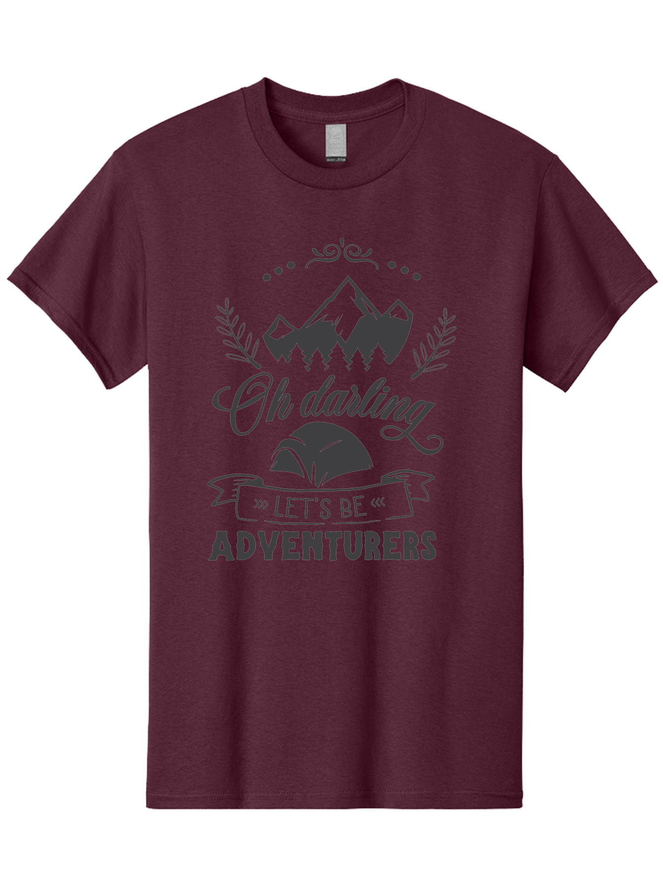Oh-Darling-Let-S-Be-Adventurers Men'S Graphic Tee, 100% Cotton, Comfortable Casual Summer Wear, Machine Washable, Outdoor Adventure, Travel Inspiration, Wanderlust, Mountain Landscape, Forest Scenery, Inspirational Quotes, Aad066
