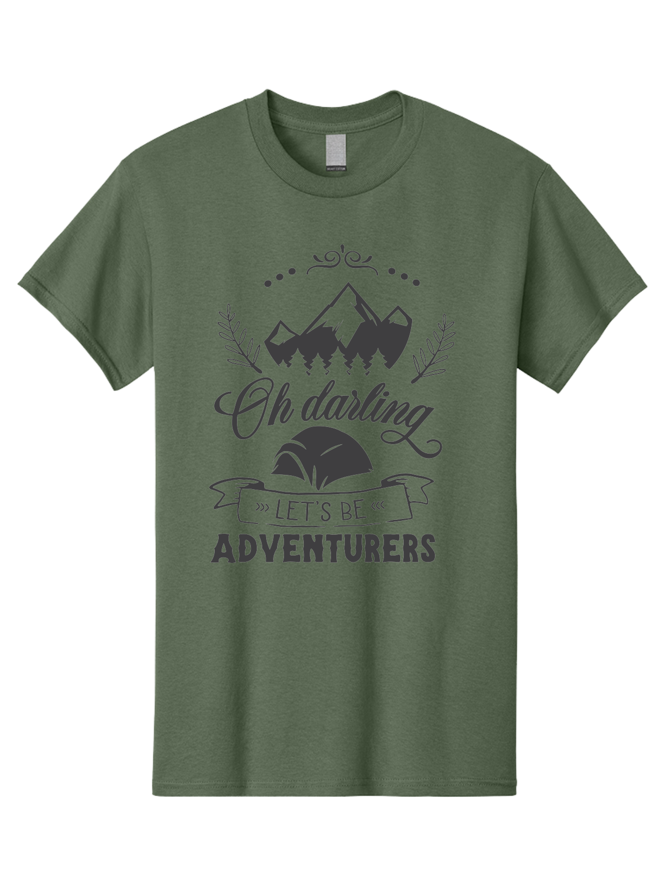 Oh-Darling-Let-S-Be-Adventurers Men'S Graphic Tee, 100% Cotton, Comfortable Casual Summer Wear, Machine Washable, Outdoor Adventure, Travel Inspiration, Wanderlust, Mountain Landscape, Forest Scenery, Inspirational Quotes, Aad066