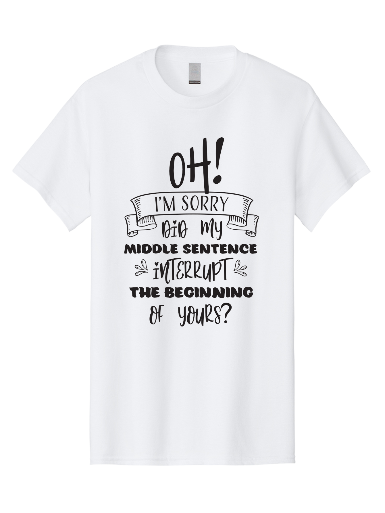 Oh-I-M-Sorry Men'S Graphic Tee, 100% Cotton, Comfortable Casual Summer Wear, Machine Washable, Humorous Quote, Funny Saying, Apology Message, Witty Remark, Playful Banter, Sarcastic Humor, Clever Phrase, Conversational Humor, Amusing Quote Aad068