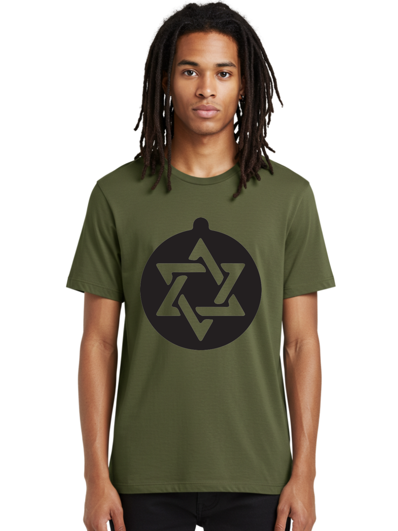 Om Men'S Graphic Tee, 100% Cotton, Comfortable Casual Summer Wear, Machine Washable, Star Of David Symbol, Jewish Heritage, Six-Pointed Star, Geometric Shape, Cultural Icon, Religious Emblem, Abstract Design Aad069