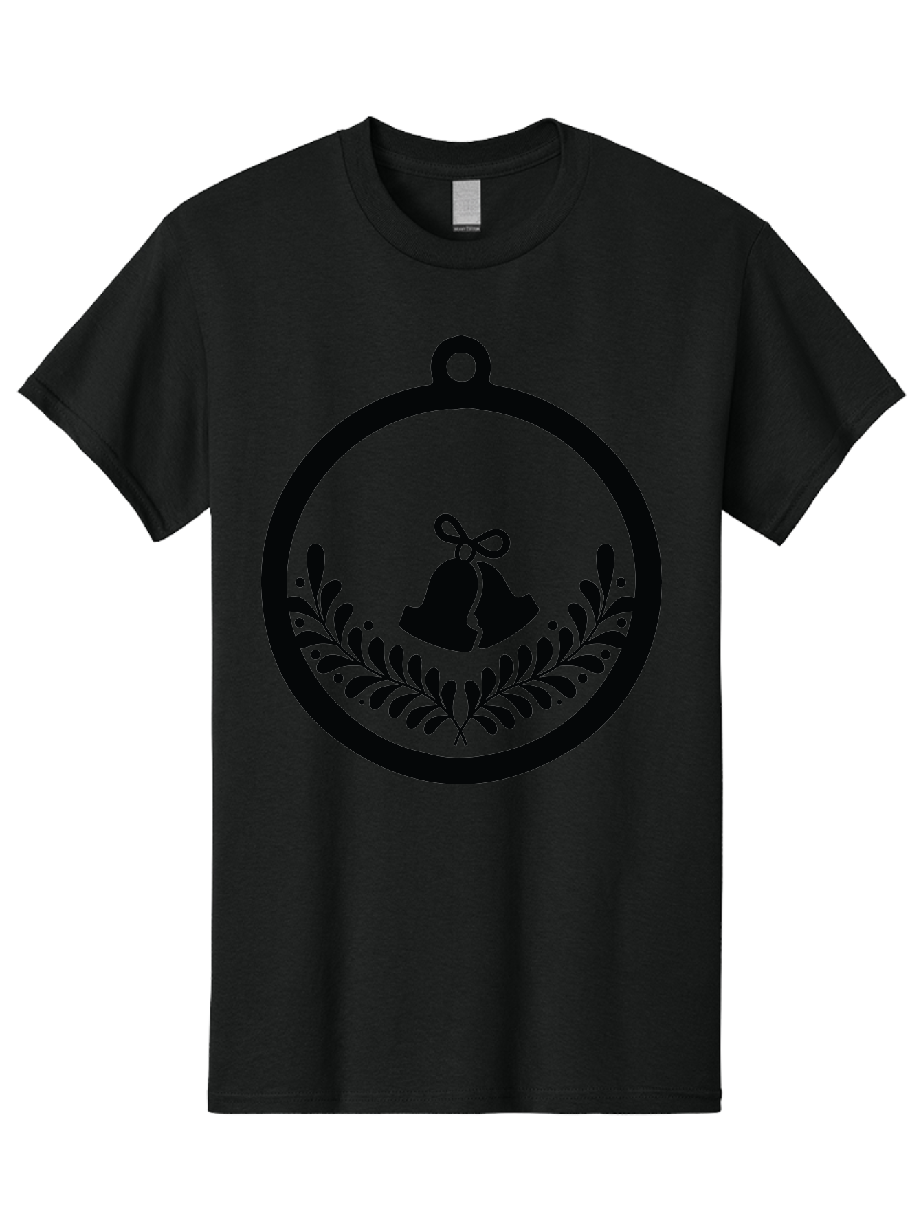 Ornament-With-Bells Men'S Graphic Tee, 100% Cotton, Comfortable Casual Summer Wear, Machine Washable, Christmas Ornament, Festive Decoration, Holiday Symbol, Decorative Bell, Floral Design, Winter Theme, Seasonal Decor Aad074