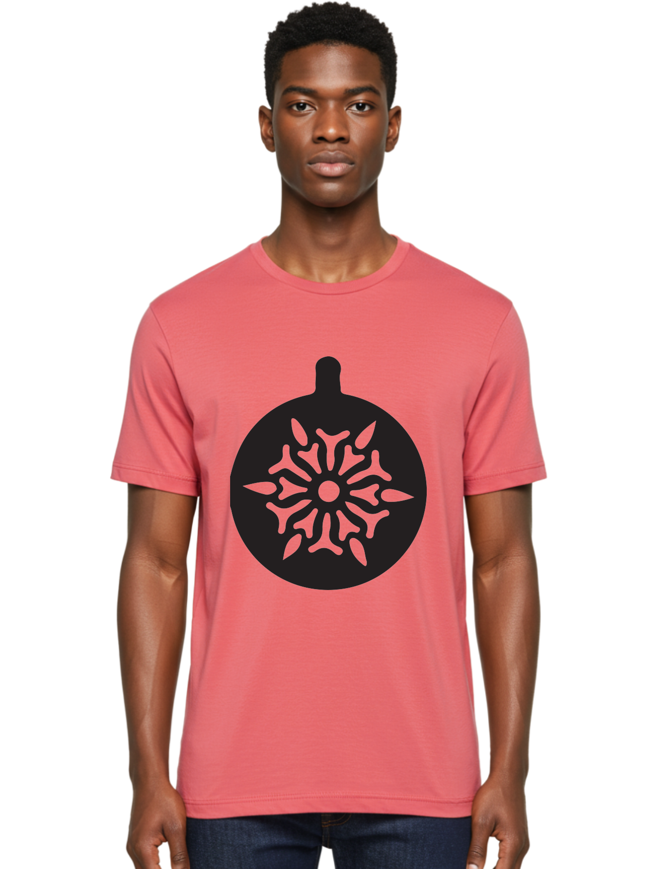 Ornament Men'S Graphic Tee, 100% Cotton, Comfortable Casual Summer Wear, Machine Washable, Christmas Ornament, Snowflake Design, Festive Decor, Holiday Symbol, Winter Theme, Decorative Art, Seasonal Icon Aad075