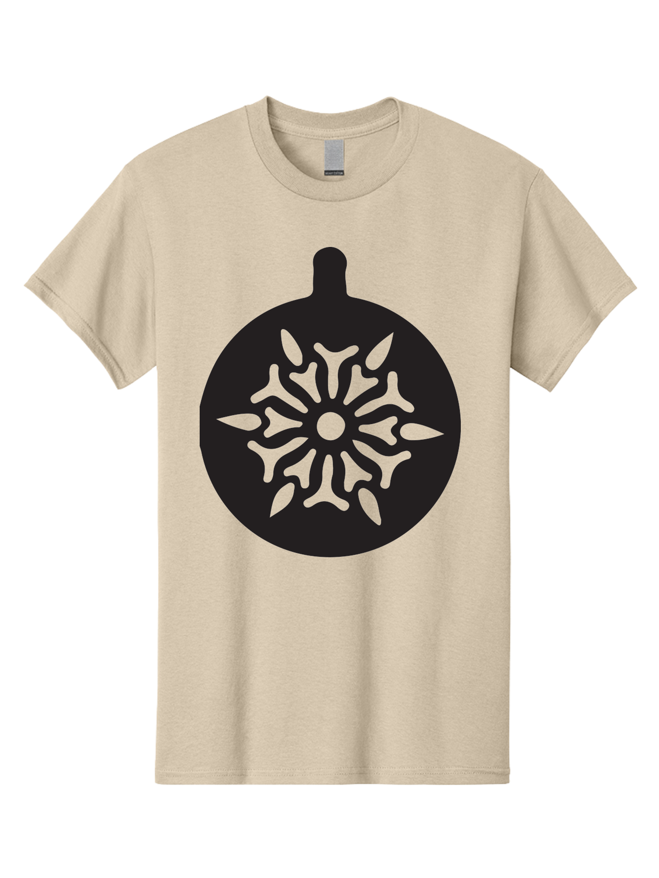 Ornament Men'S Graphic Tee, 100% Cotton, Comfortable Casual Summer Wear, Machine Washable, Christmas Ornament, Snowflake Design, Festive Decor, Holiday Symbol, Winter Theme, Decorative Art, Seasonal Icon Aad075