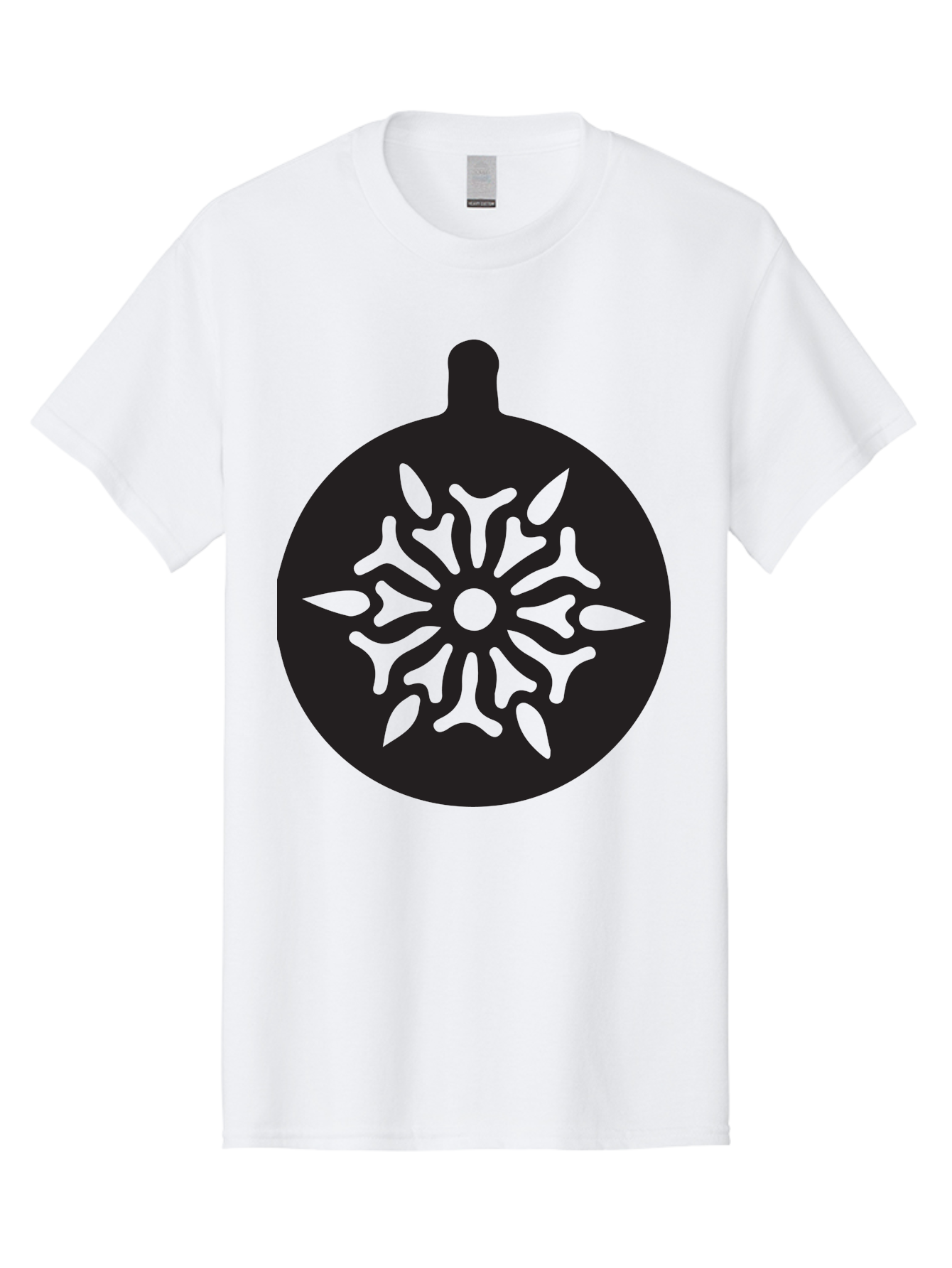 Ornament Men'S Graphic Tee, 100% Cotton, Comfortable Casual Summer Wear, Machine Washable, Christmas Ornament, Snowflake Design, Festive Decor, Holiday Symbol, Winter Theme, Decorative Art, Seasonal Icon Aad075