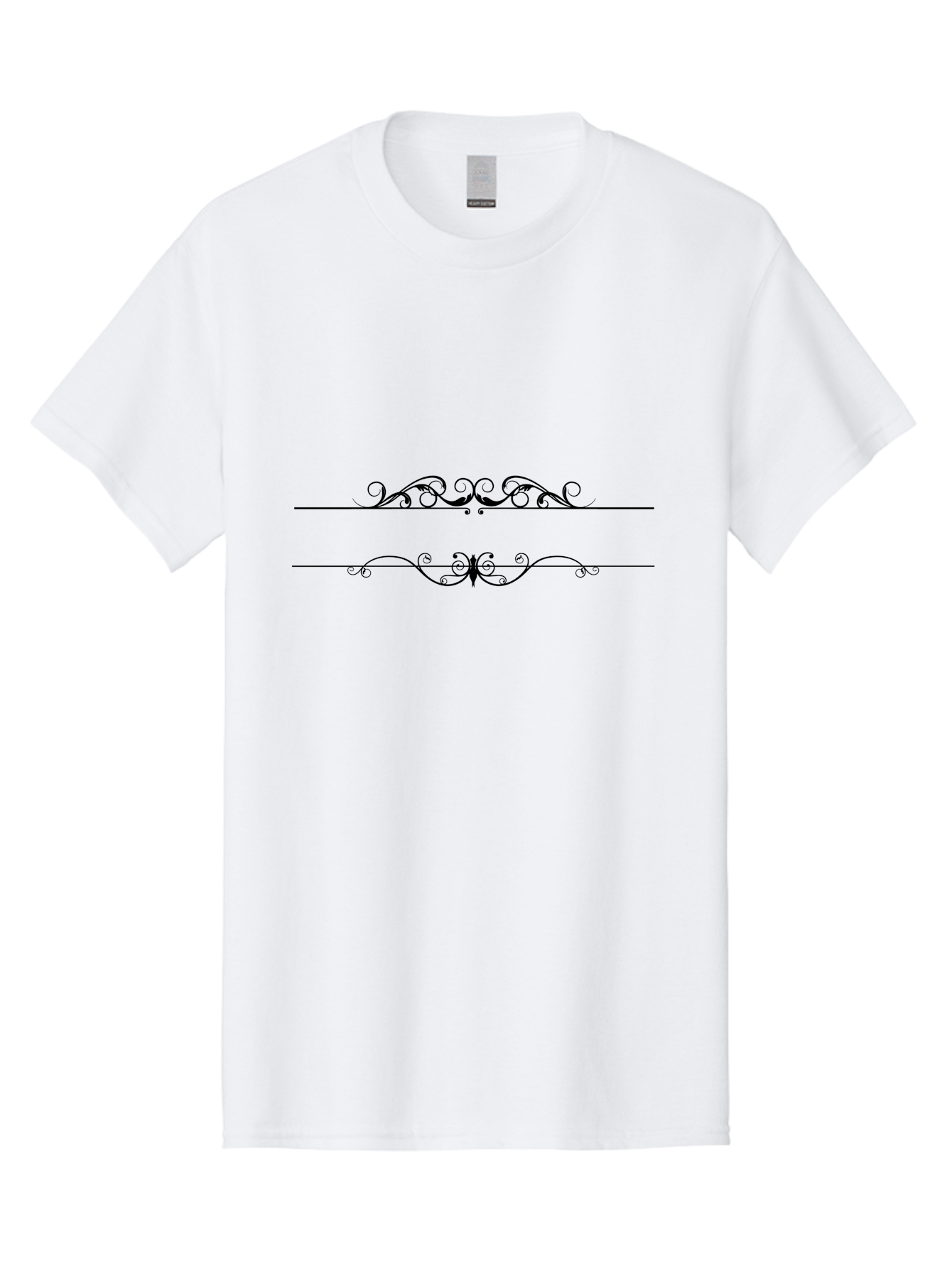 Ornamental-Dividers Men'S Graphic Tee, 100% Cotton, Comfortable Casual Summer Wear, Machine Washable, Floral Divider, Ornate Design, Decorative Element, Elegant Border, Classic Style, Vintage Flair, Calligraphic Swirls, Symmetrical Pattern Aad076