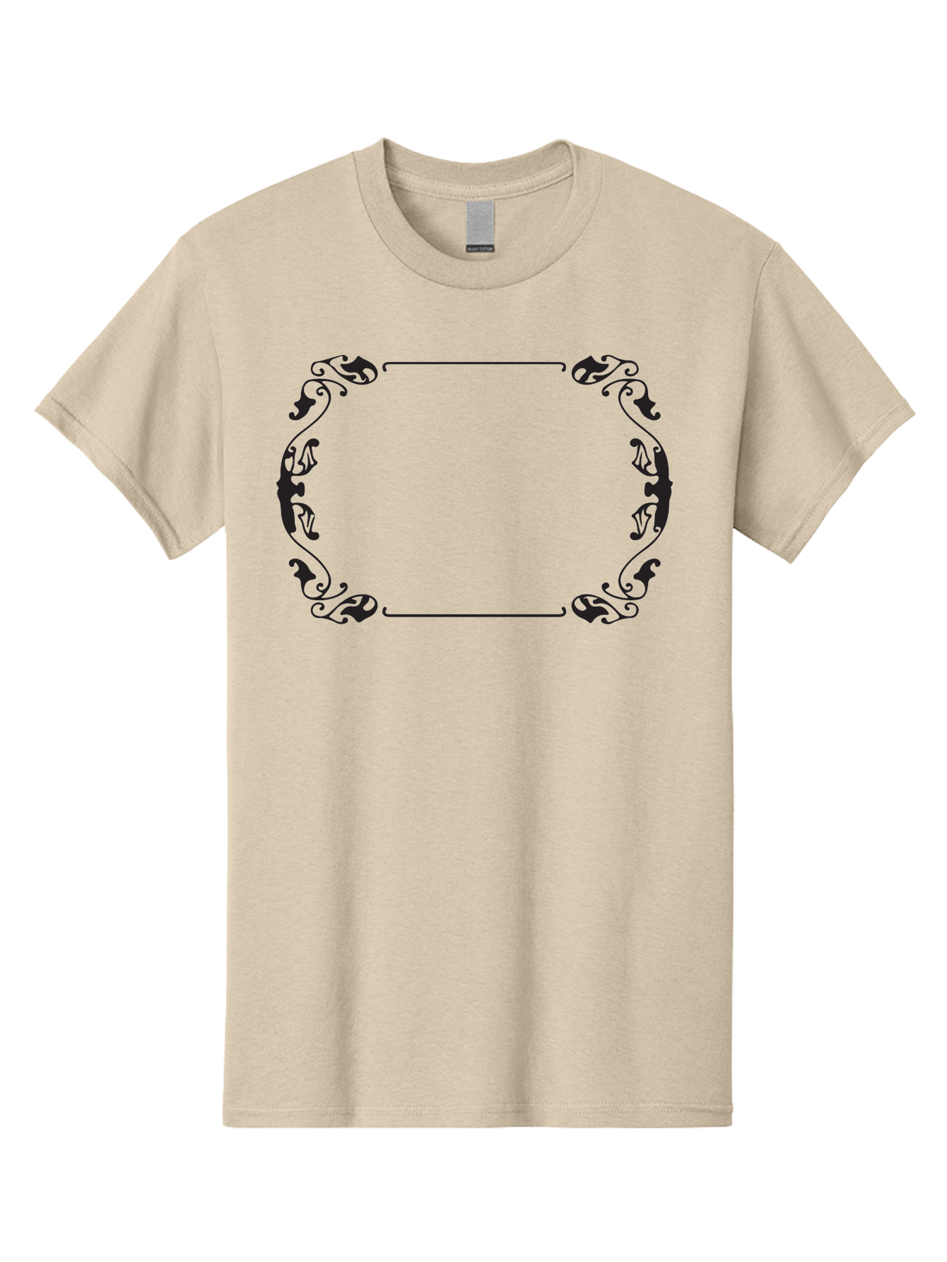 Ornate-Frame-1 Men'S Graphic Tee, 100% Cotton, Comfortable Casual Summer Wear, Machine Washable, Ornate Frame, Decorative Border, Vintage Design, Elegant Frame, Classic Ornamentation, Luxurious Decor, Intricate Details, Symmetrical Pattern, Aad077