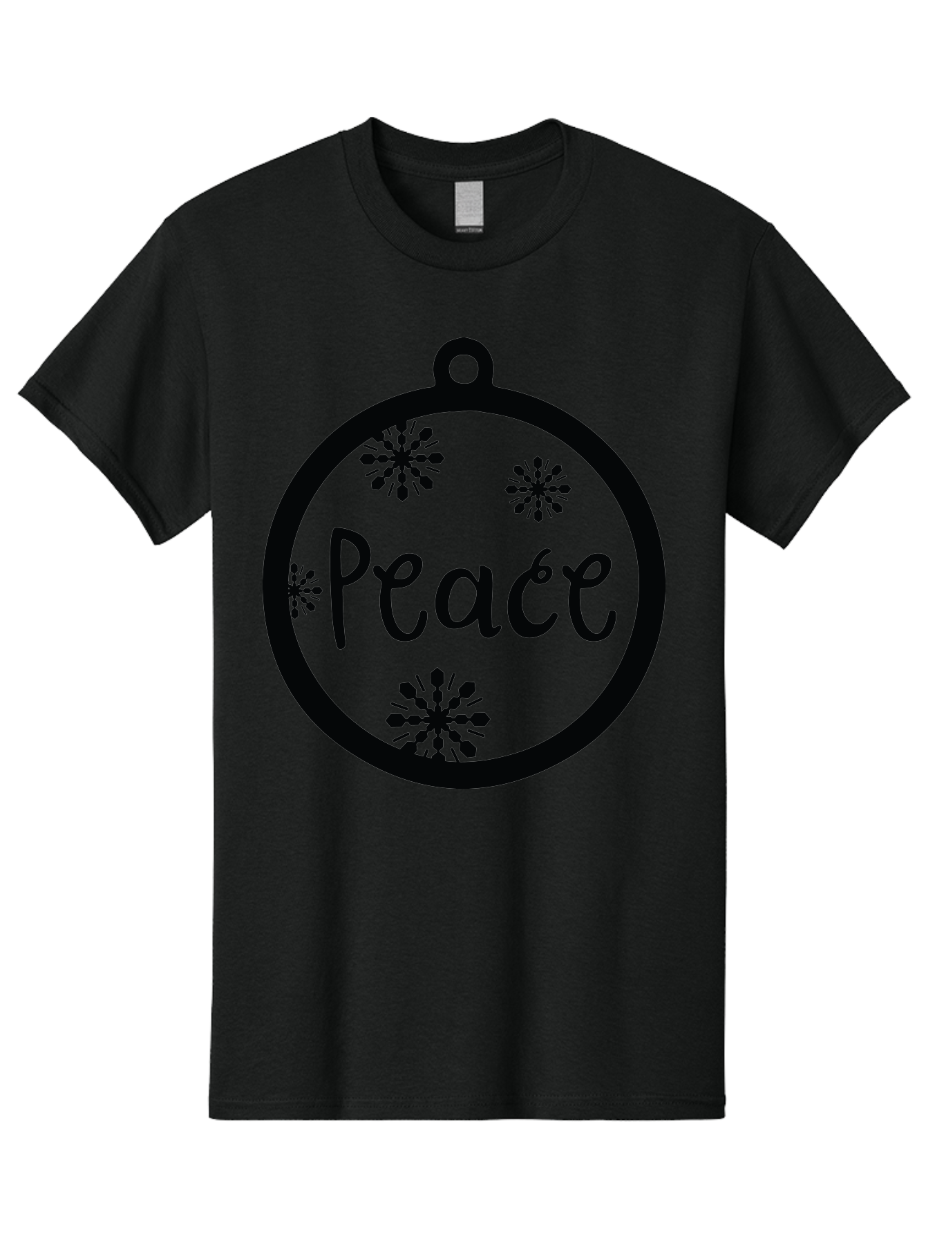 Peace-Ornament Men'S Graphic Tee, 100% Cotton, Comfortable Casual Summer Wear, Machine Washable, Peace, Christmas Ornaments, Snowflakes, Holiday Decor, Winter Wonderland, Festive Design, Christmas Decorations, Ornaments, Holiday Season Aad084