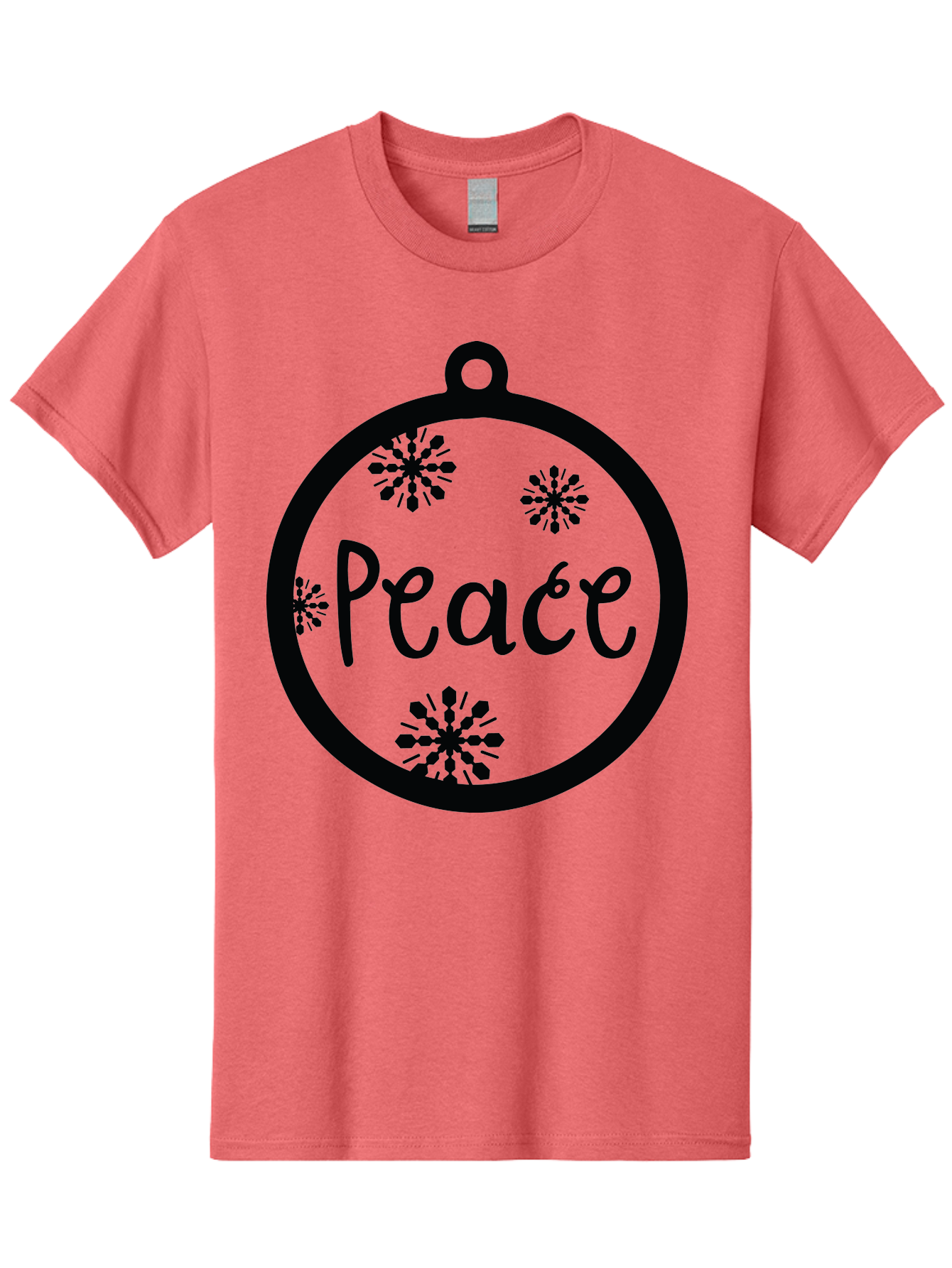Peace-Ornament Men'S Graphic Tee, 100% Cotton, Comfortable Casual Summer Wear, Machine Washable, Peace, Christmas Ornaments, Snowflakes, Holiday Decor, Winter Wonderland, Festive Design, Christmas Decorations, Ornaments, Holiday Season Aad084
