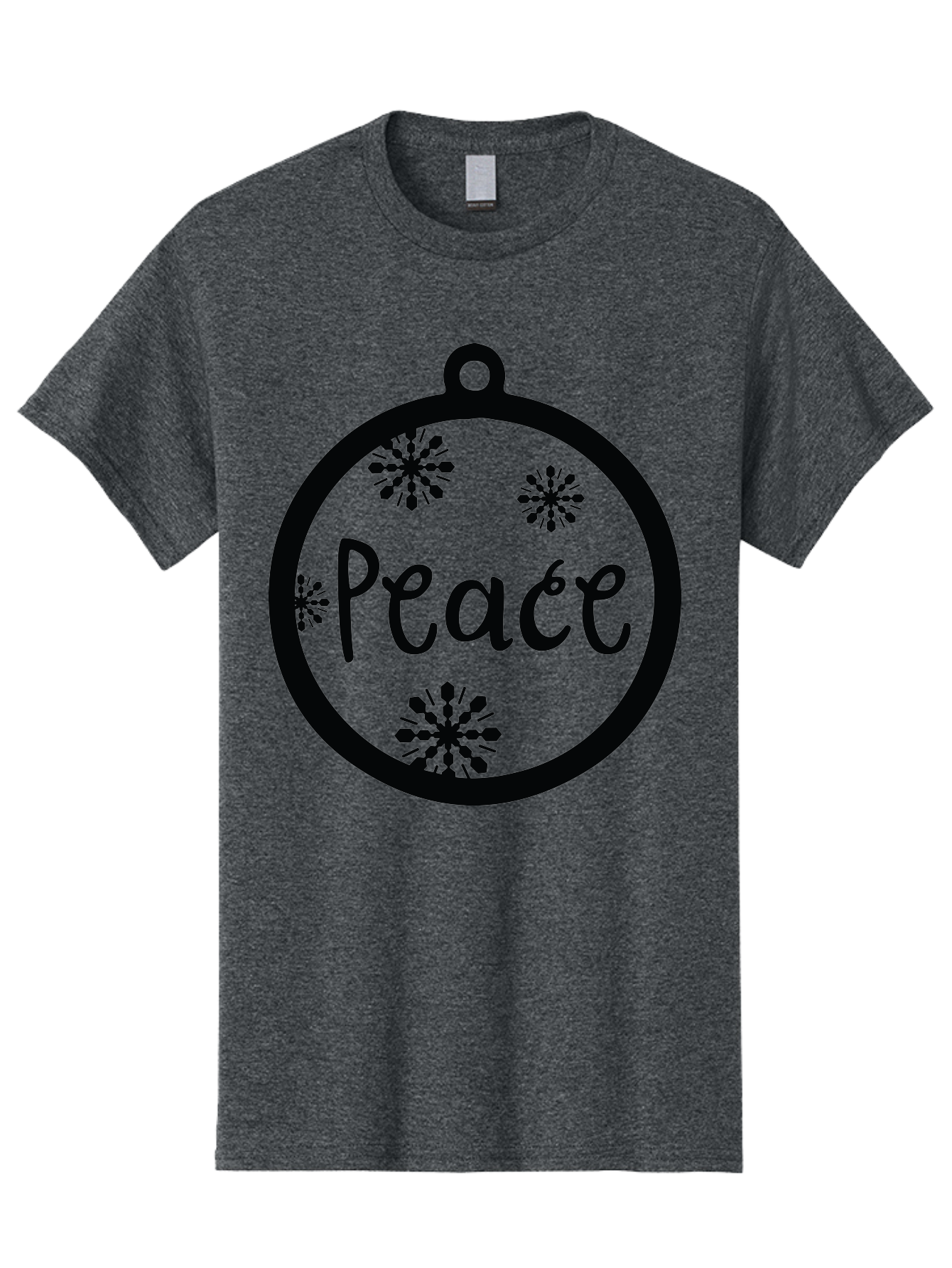 Peace-Ornament Men'S Graphic Tee, 100% Cotton, Comfortable Casual Summer Wear, Machine Washable, Peace, Christmas Ornaments, Snowflakes, Holiday Decor, Winter Wonderland, Festive Design, Christmas Decorations, Ornaments, Holiday Season Aad084