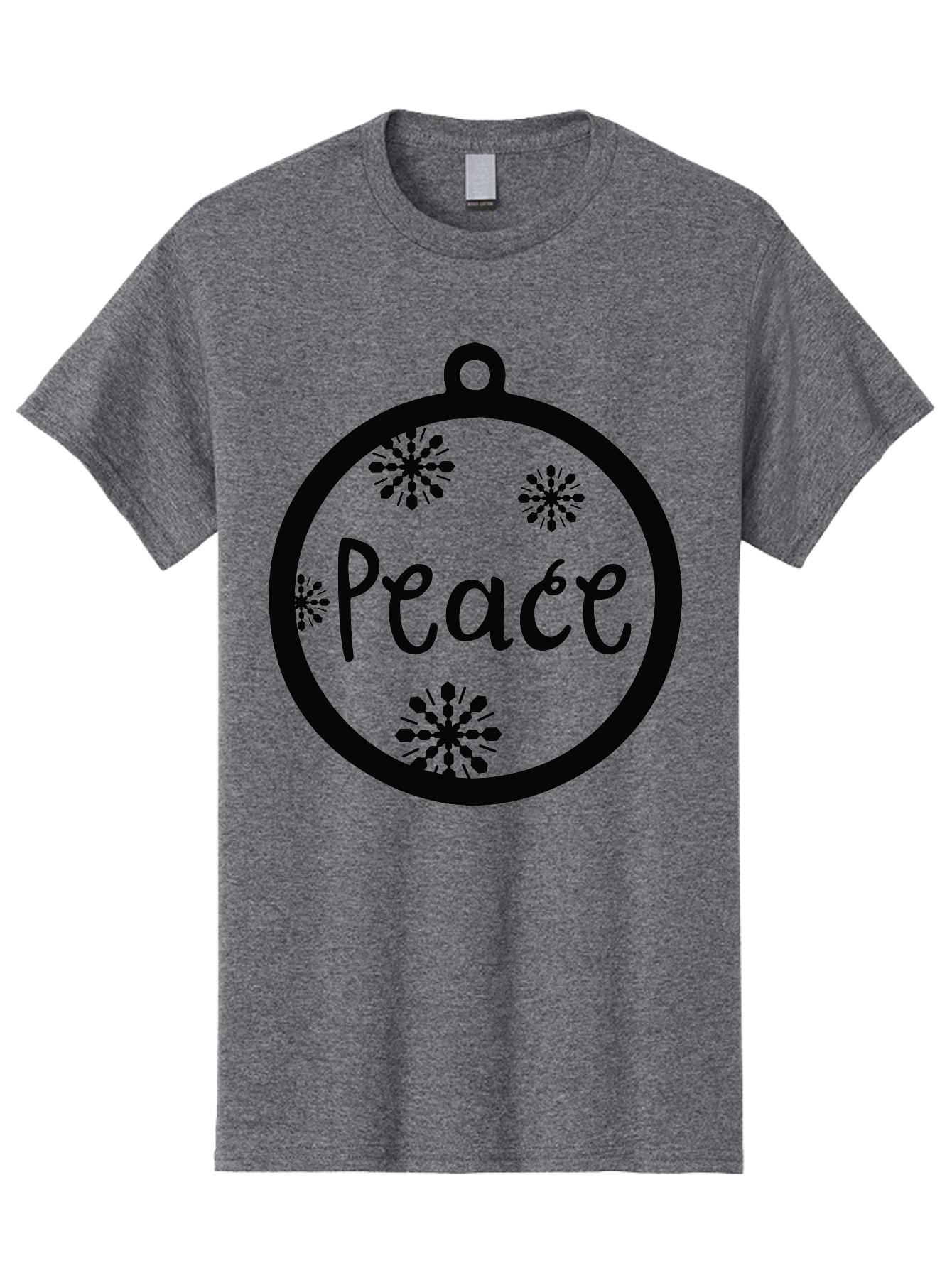 Peace-Ornament Men'S Graphic Tee, 100% Cotton, Comfortable Casual Summer Wear, Machine Washable, Peace, Christmas Ornaments, Snowflakes, Holiday Decor, Winter Wonderland, Festive Design, Christmas Decorations, Ornaments, Holiday Season Aad084