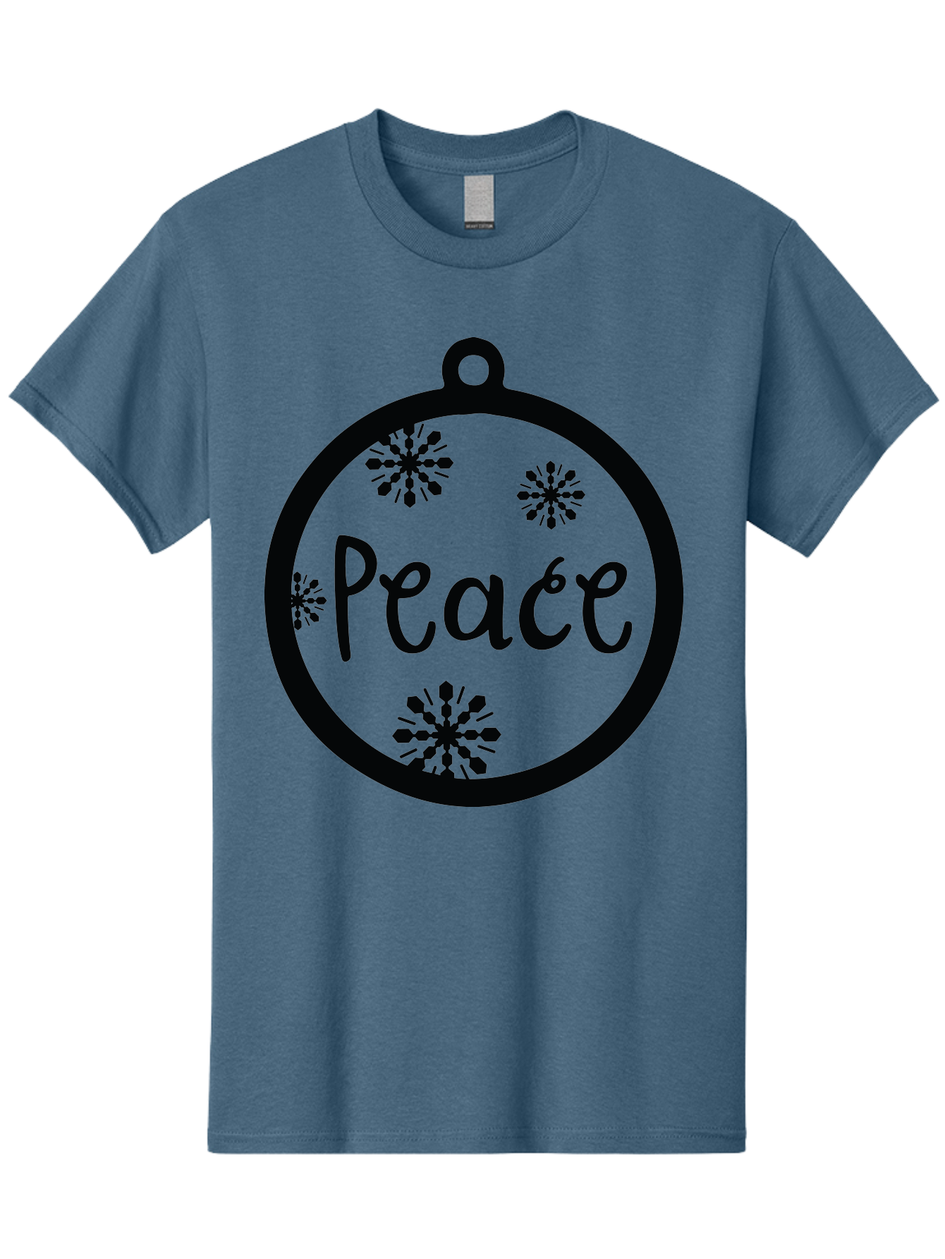 Peace-Ornament Men'S Graphic Tee, 100% Cotton, Comfortable Casual Summer Wear, Machine Washable, Peace, Christmas Ornaments, Snowflakes, Holiday Decor, Winter Wonderland, Festive Design, Christmas Decorations, Ornaments, Holiday Season Aad084
