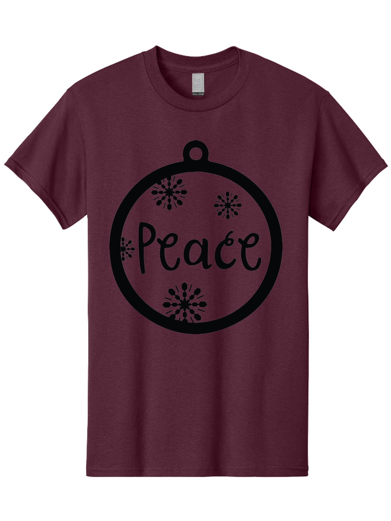 Peace-Ornament Men'S Graphic Tee, 100% Cotton, Comfortable Casual Summer Wear, Machine Washable, Peace, Christmas Ornaments, Snowflakes, Holiday Decor, Winter Wonderland, Festive Design, Christmas Decorations, Ornaments, Holiday Season Aad084