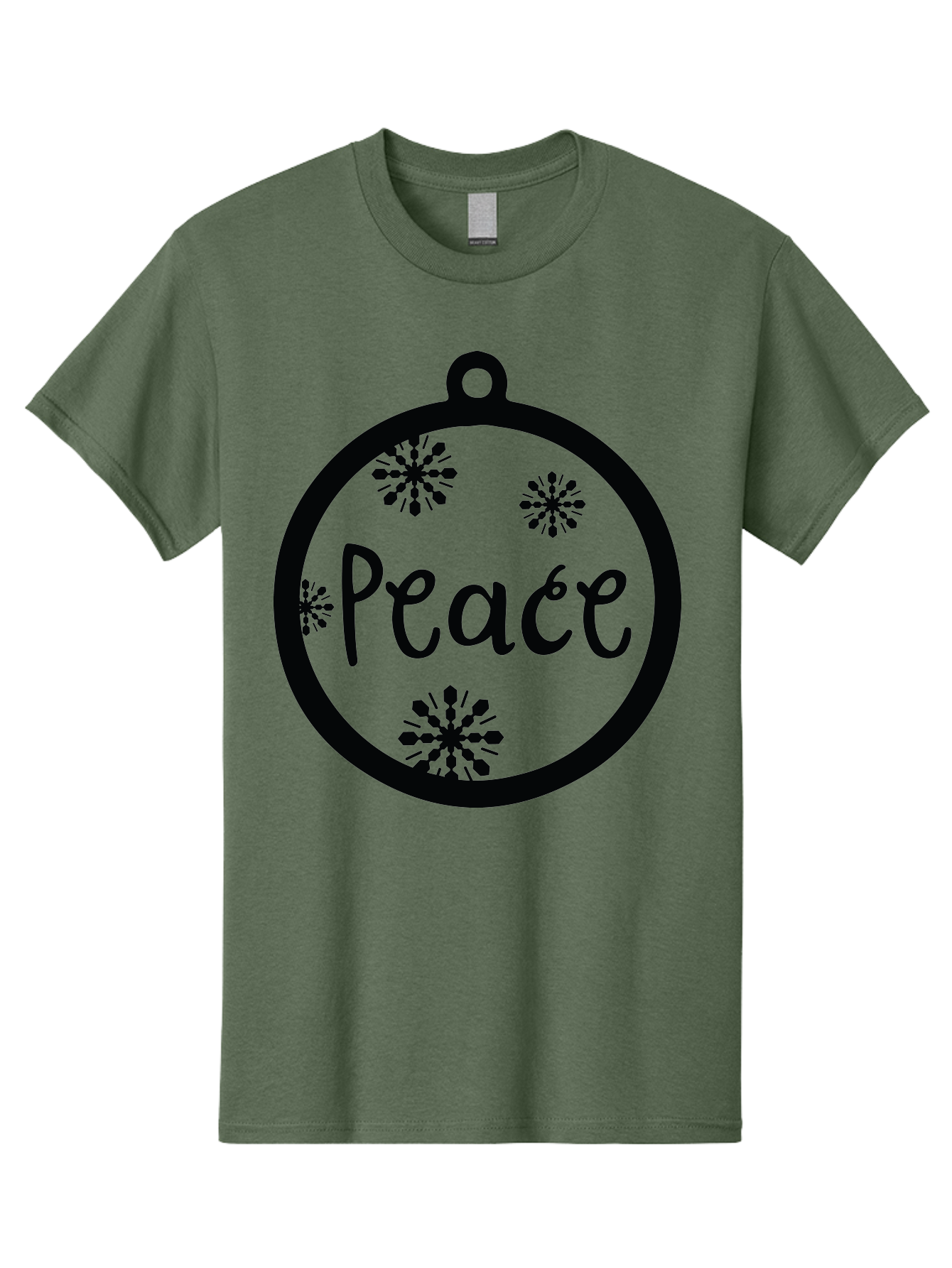 Peace-Ornament Men'S Graphic Tee, 100% Cotton, Comfortable Casual Summer Wear, Machine Washable, Peace, Christmas Ornaments, Snowflakes, Holiday Decor, Winter Wonderland, Festive Design, Christmas Decorations, Ornaments, Holiday Season Aad084