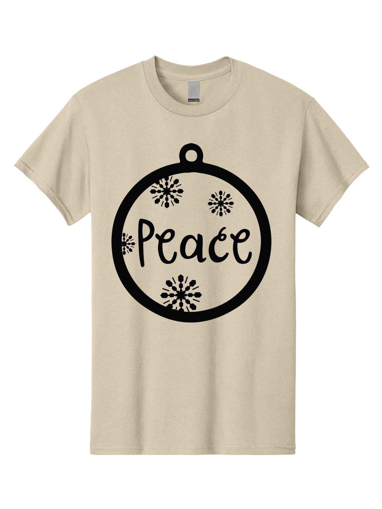 Peace-Ornament Men'S Graphic Tee, 100% Cotton, Comfortable Casual Summer Wear, Machine Washable, Peace, Christmas Ornaments, Snowflakes, Holiday Decor, Winter Wonderland, Festive Design, Christmas Decorations, Ornaments, Holiday Season Aad084