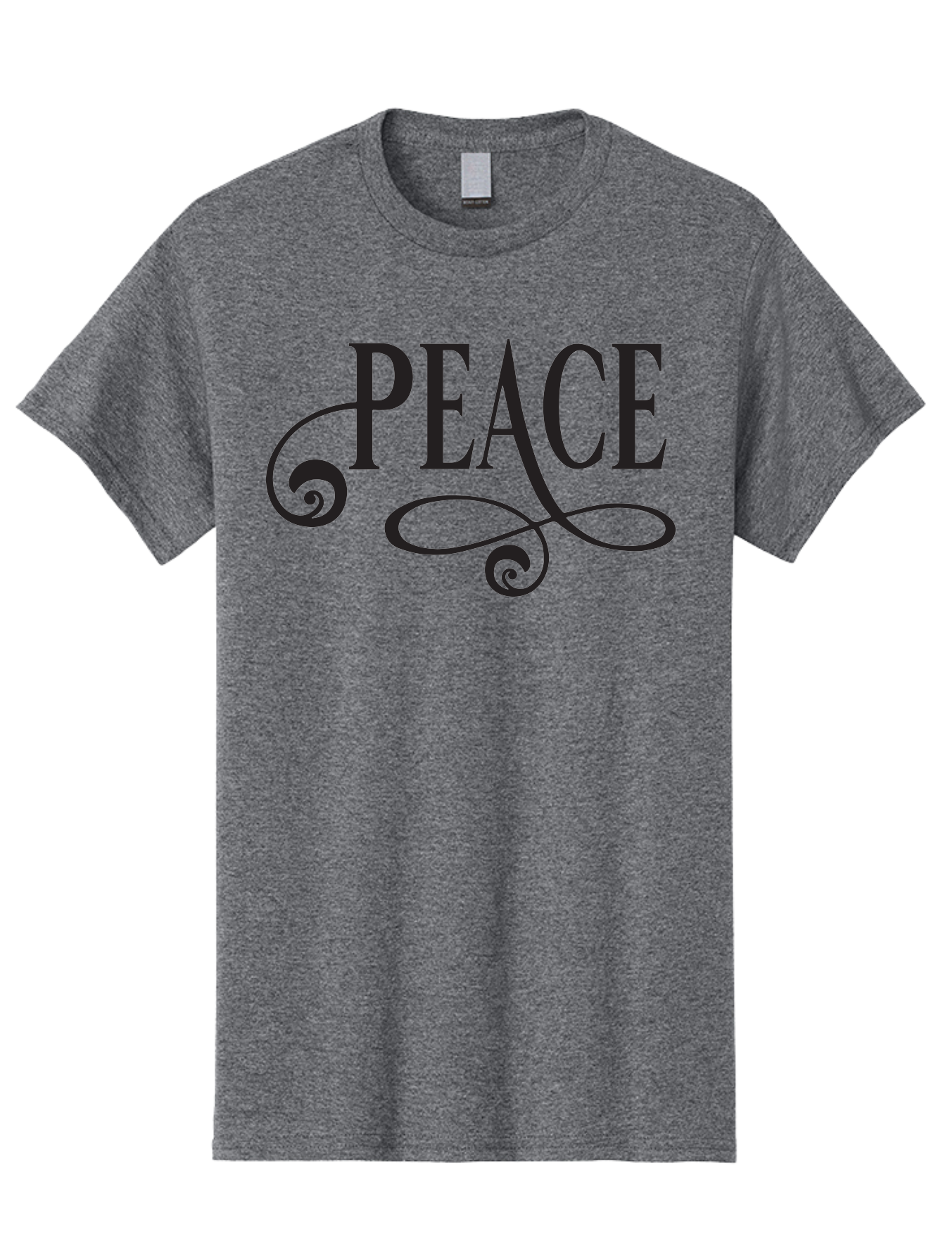 Peace Men'S Graphic Tee, 100% Cotton, Comfortable Casual Summer Wear, Machine Washable, Peace Symbol, Calm Atmosphere, Serene Environment, Tranquil Vibes, Harmony, Decorative Text, Elegant Typography, Inspiring Quote Aad085