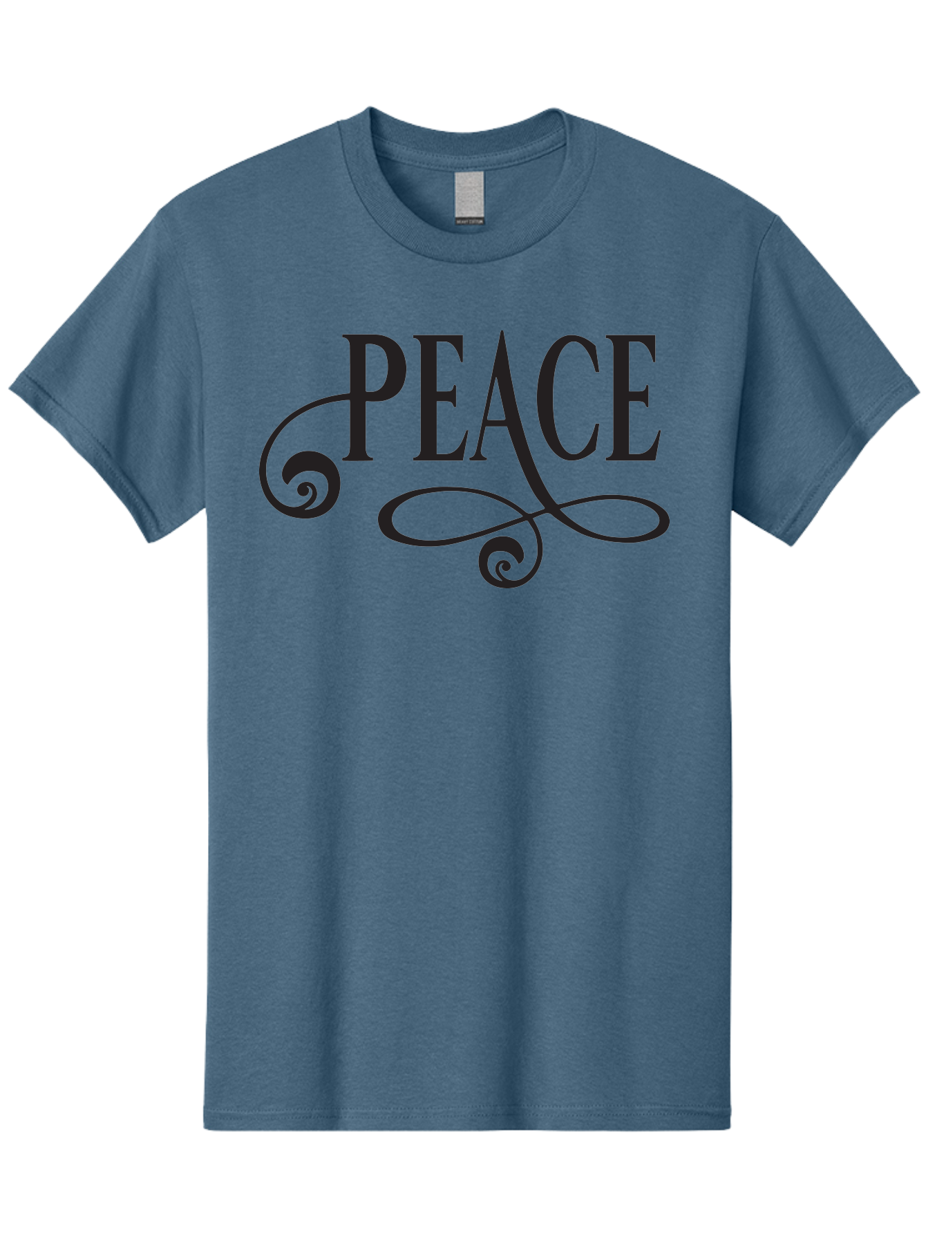 Peace Men'S Graphic Tee, 100% Cotton, Comfortable Casual Summer Wear, Machine Washable, Peace Symbol, Calm Atmosphere, Serene Environment, Tranquil Vibes, Harmony, Decorative Text, Elegant Typography, Inspiring Quote Aad085