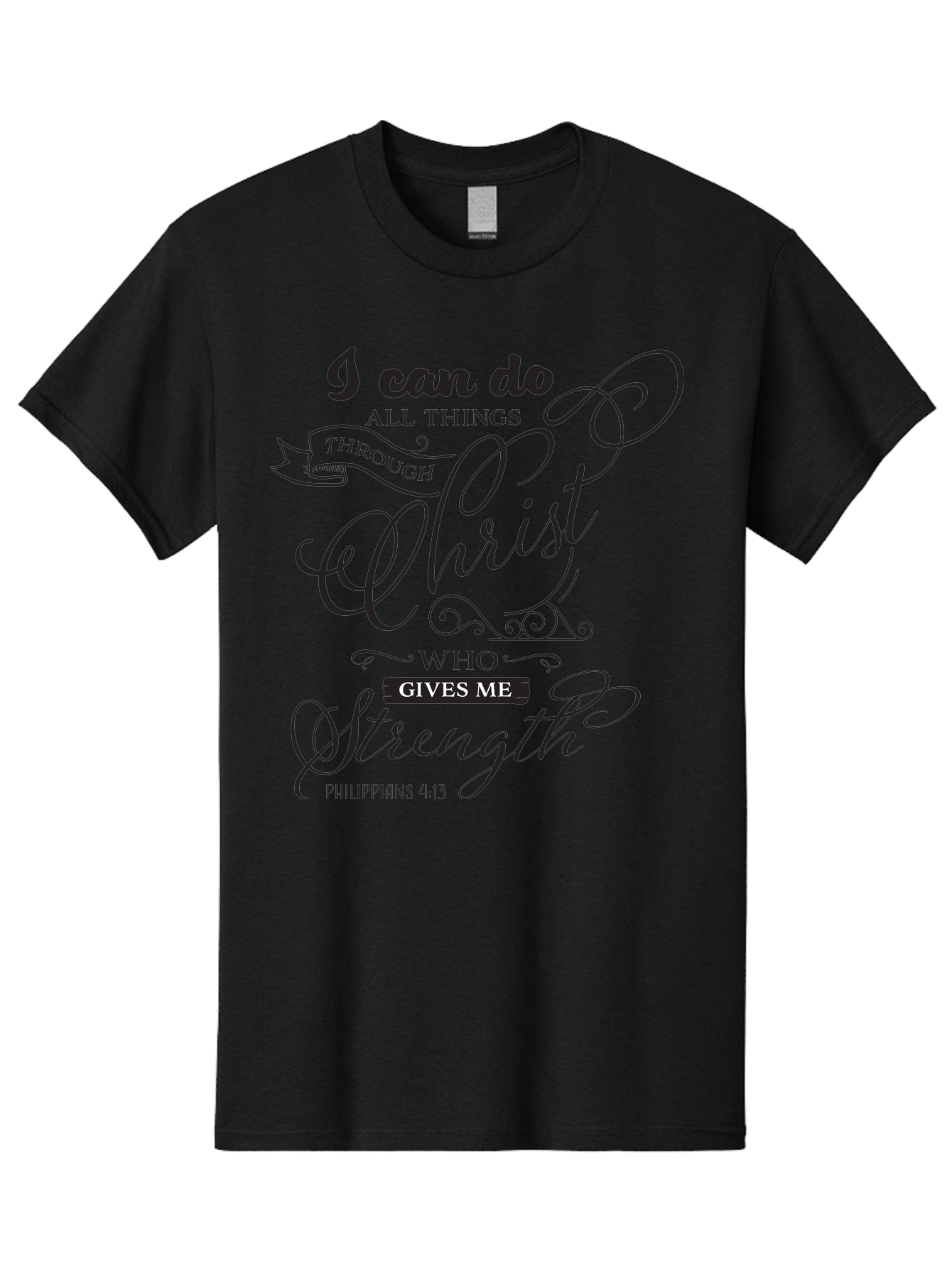 Philippians-4-13 Men'S Graphic Tee, 100% Cotton, Comfortable Casual Summer Wear, Machine Washable, Inspirational Quote, Motivational Scripture, Philippians 4:13, Faith-Based Design, Christian Art, Typographic Poster, Aad088