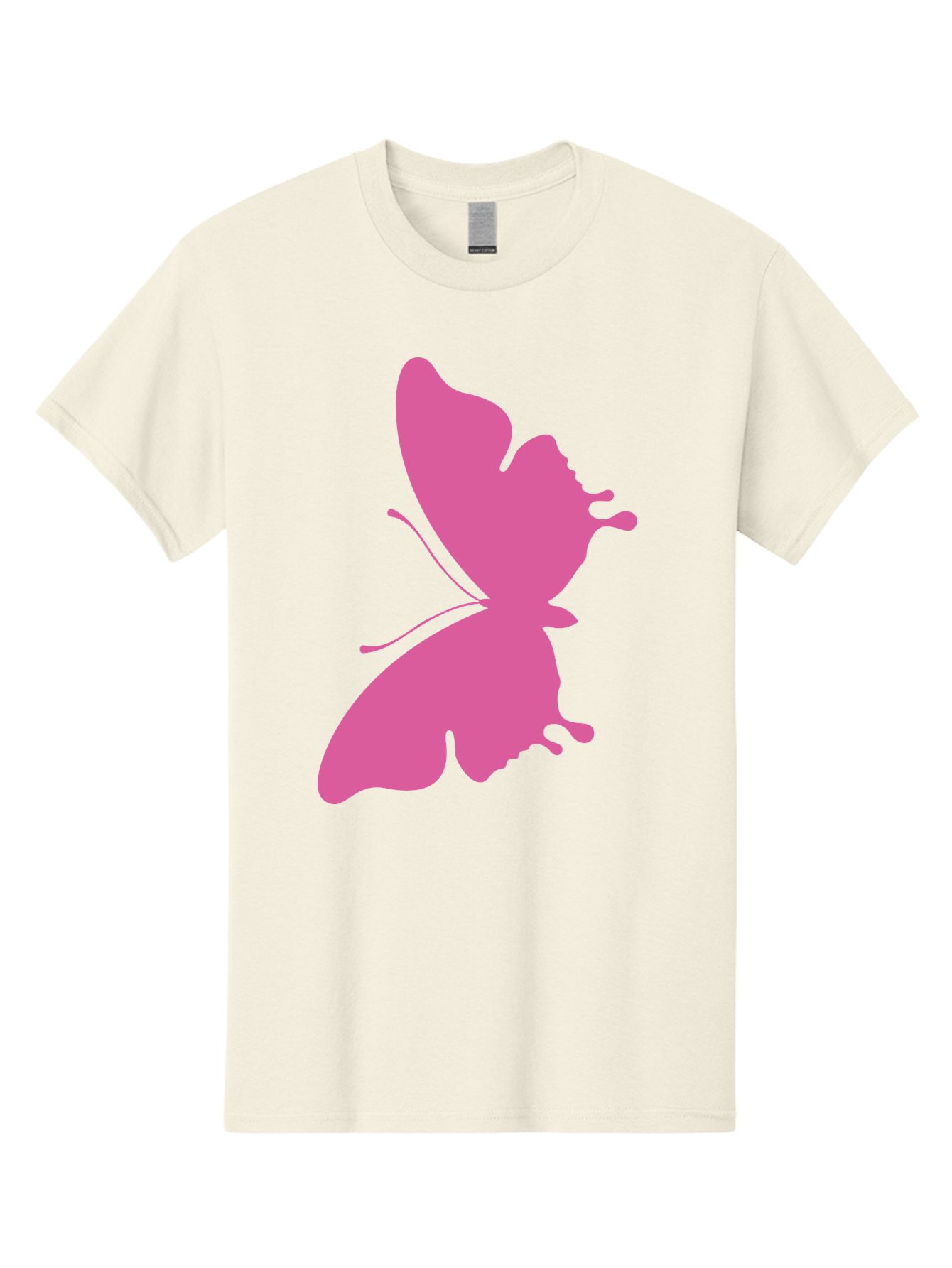 Pink-Butterfly Men'S Graphic Tee, 100% Cotton, Comfortable Casual Summer Wear, Machine Washable, Butterfly Silhouette, Pink Butterfly, Abstract Butterfly, Delicate Wings, Minimalist Design, Vibrant Pink Color, Bold Silhouette, Aad090