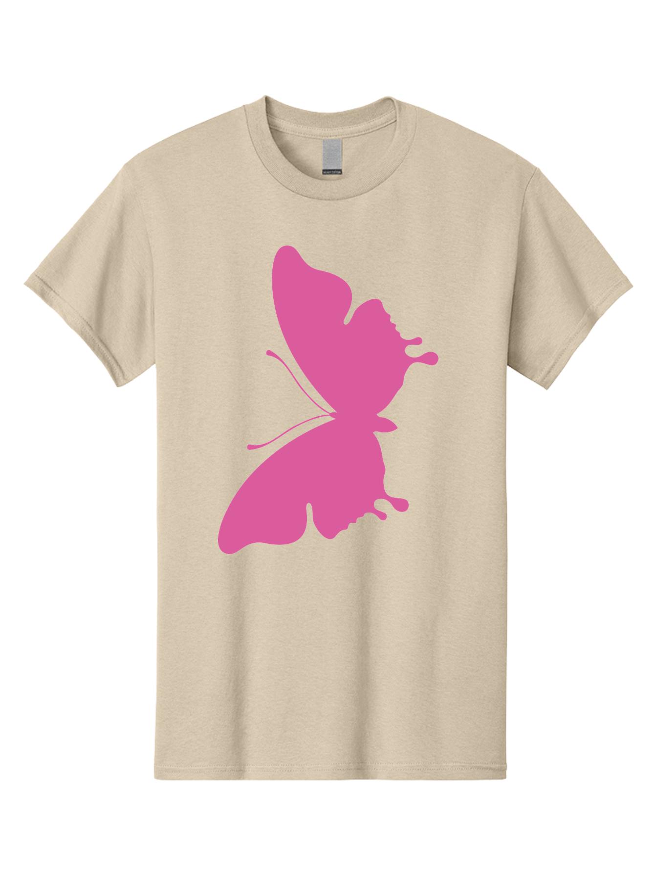 Pink-Butterfly Men'S Graphic Tee, 100% Cotton, Comfortable Casual Summer Wear, Machine Washable, Butterfly Silhouette, Pink Butterfly, Abstract Butterfly, Delicate Wings, Minimalist Design, Vibrant Pink Color, Bold Silhouette, Aad090