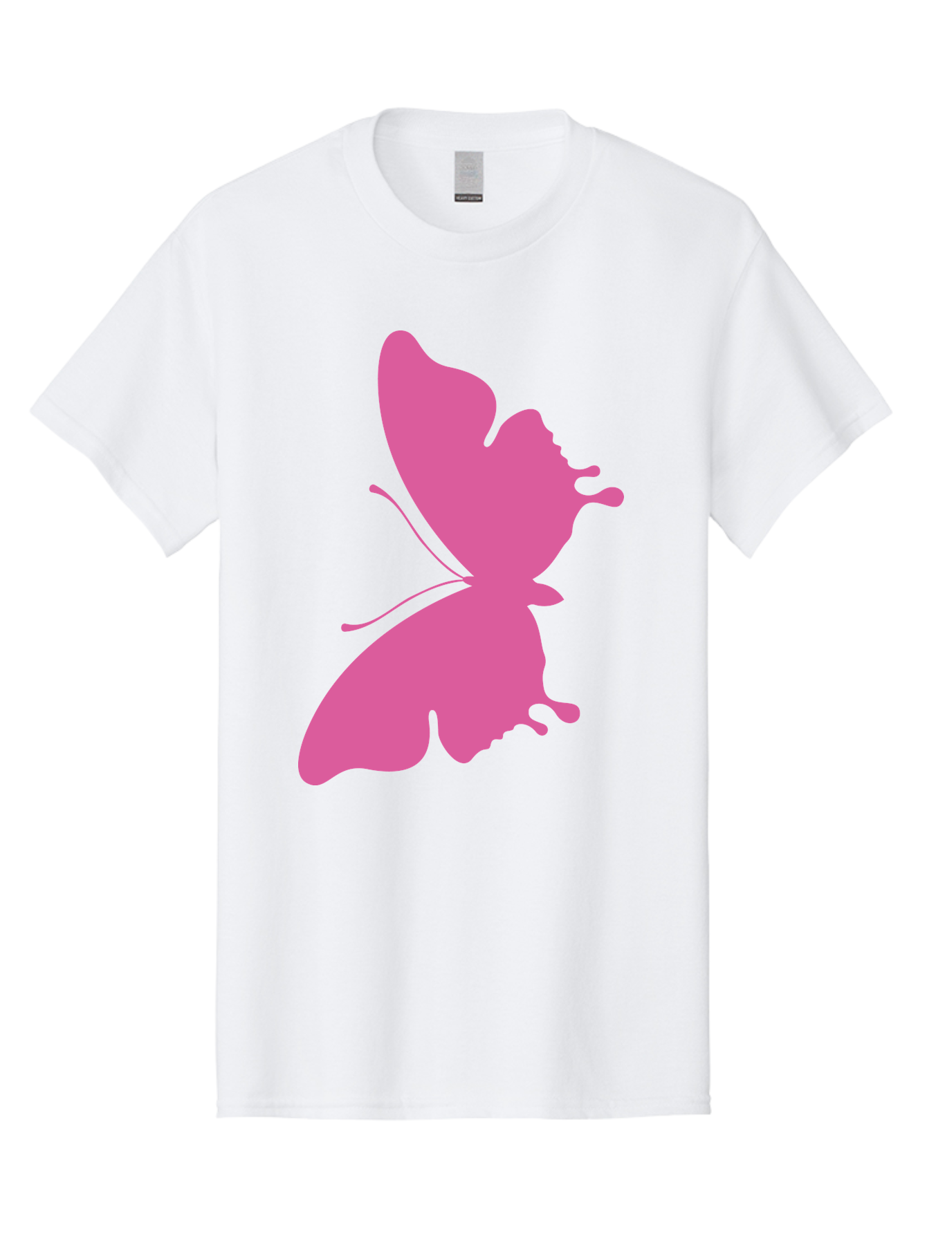 Pink-Butterfly Men'S Graphic Tee, 100% Cotton, Comfortable Casual Summer Wear, Machine Washable, Butterfly Silhouette, Pink Butterfly, Abstract Butterfly, Delicate Wings, Minimalist Design, Vibrant Pink Color, Bold Silhouette, Aad090