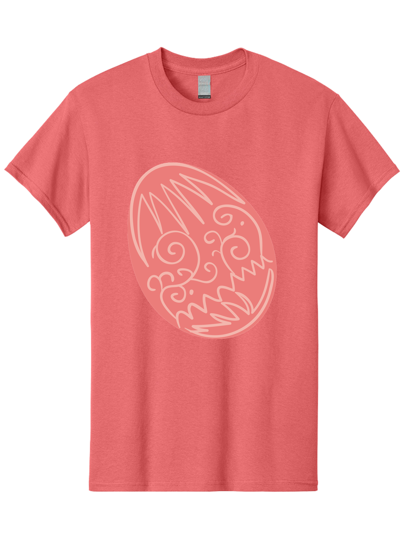 Pink-Dragon-Egg Men'S Graphic Tee, 100% Cotton, Comfortable Casual Summer Wear, Machine Washable, Pink Easter Egg, Dragon Design, White Line Art, Festive Decoration, Spring Celebration, Easter Symbol, Cute Illustration Aad091
