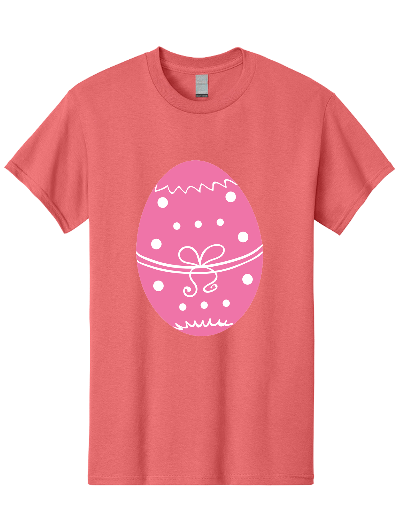 Pink-Easter-Egg-1 Men'S Graphic Tee, 100% Cotton, Comfortable Casual Summer Wear, Machine Washable, Pink Easter Egg, White Polka Dots, Decorative Egg, Festive Design, Easter Decoration, Spring Holiday, Easter Egg Hunt, Egg Decoration, Aad092